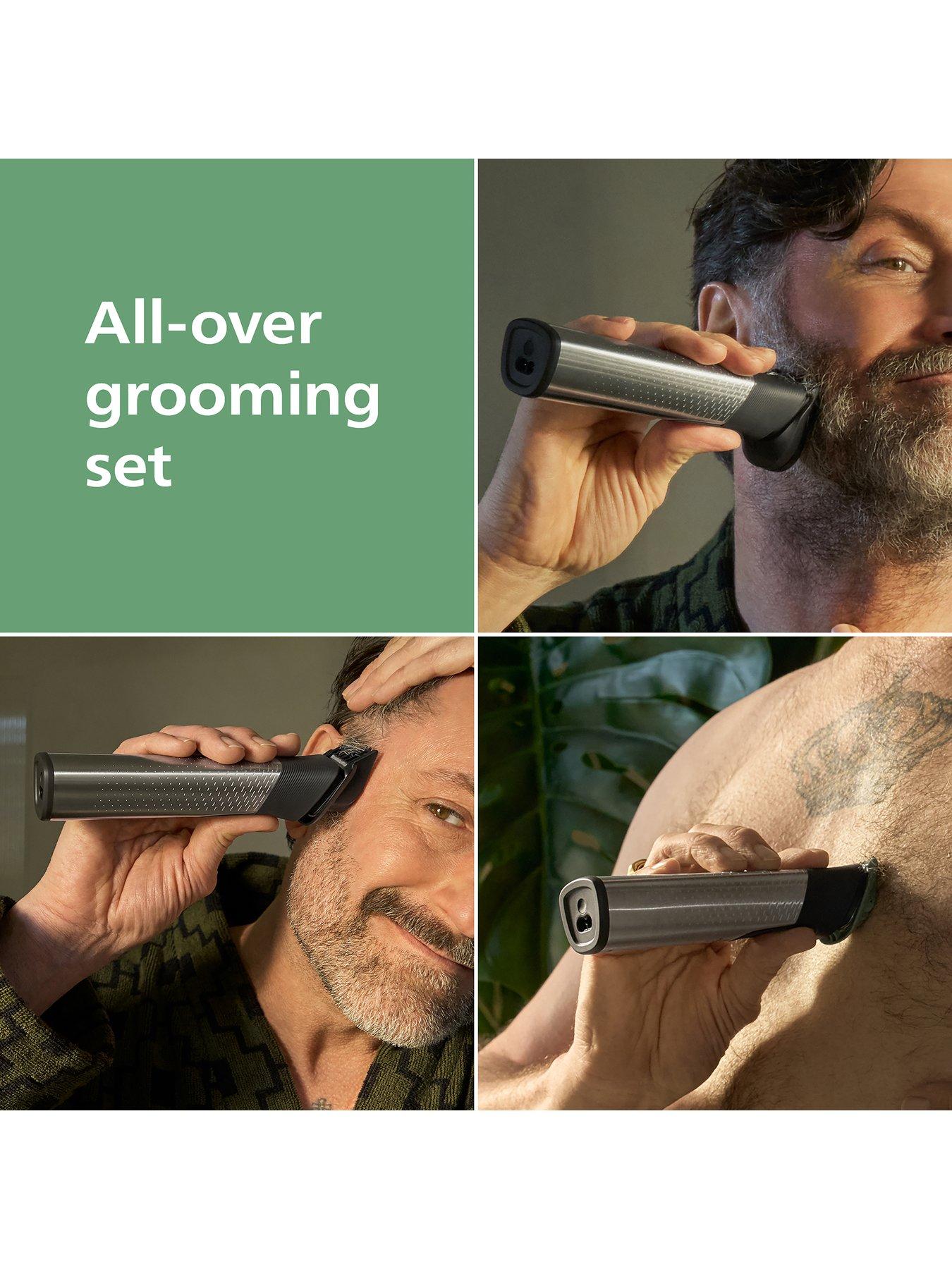 Image 2 of 8 of Philips Multigroom 9000 Series All-in-One 20-Piece Beard, Hair &amp; Nose Trimmer, + OneBlade Grooming Set 27 Length Settings (0.2- 20 mm), MG9557/15