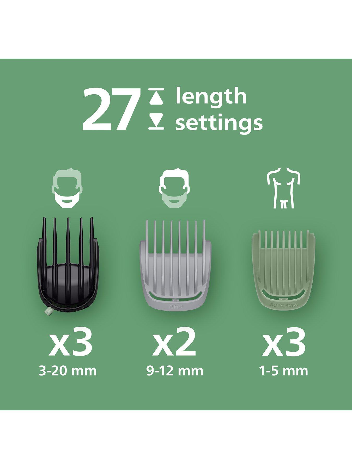 Image 3 of 8 of Philips Multigroom 9000 Series All-in-One 20-Piece Beard, Hair &amp; Nose Trimmer, + OneBlade Grooming Set 27 Length Settings (0.2- 20 mm), MG9557/15