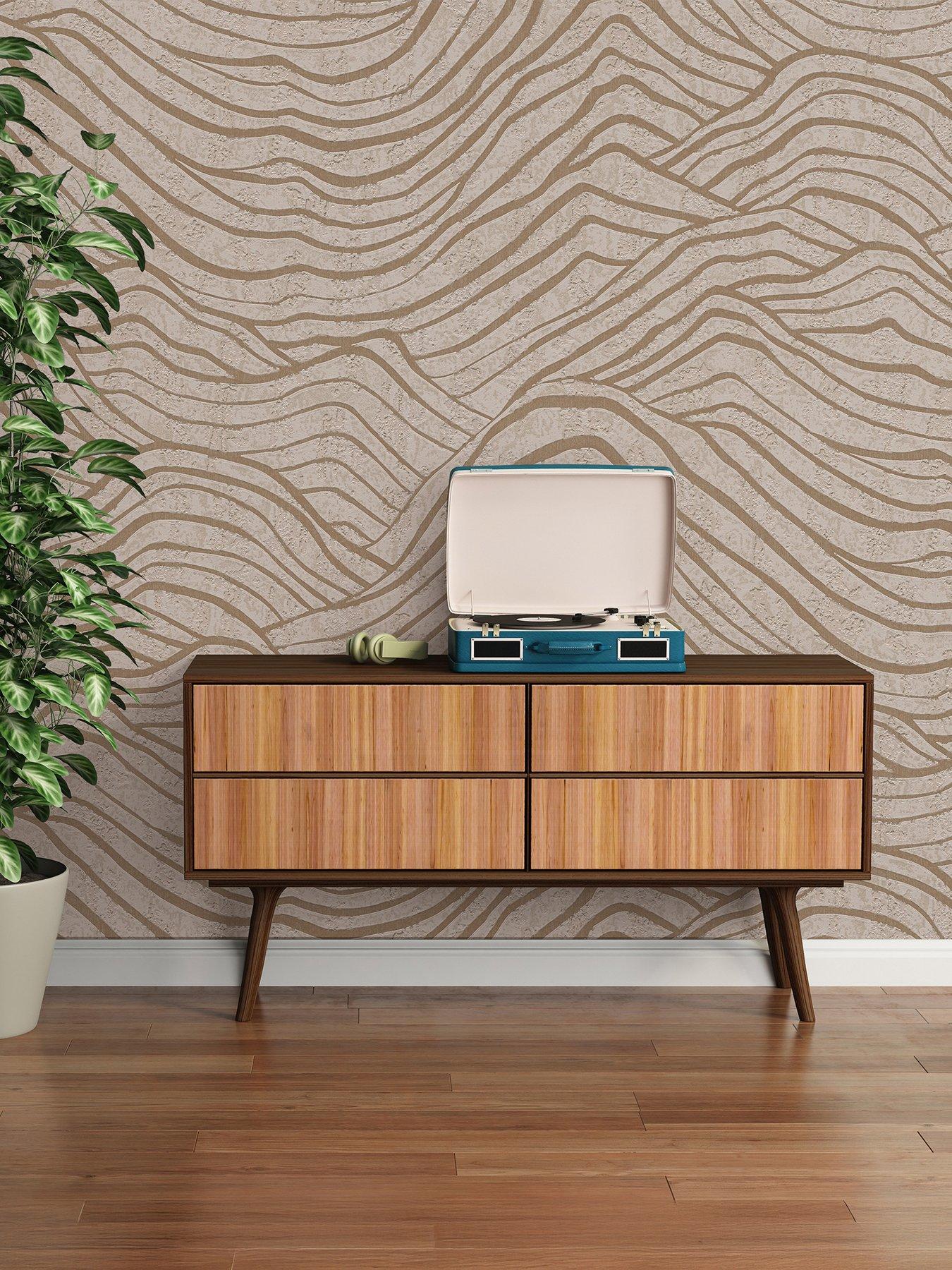 Image 1 of 7 of AS Creation Fosil Waves  Metallic Non Woven Wallpaper