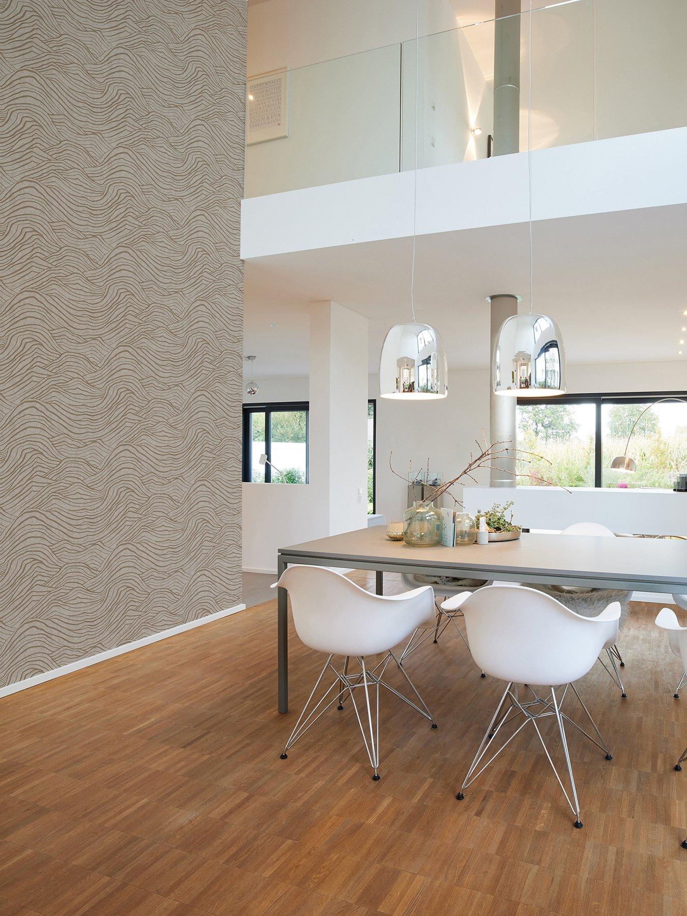 Image 6 of 7 of AS Creation Fosil Waves  Metallic Non Woven Wallpaper