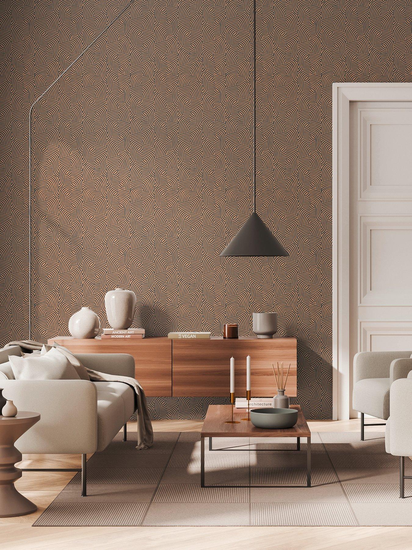AS Creation Fosil Structure Orange Non Woven Wallpaper