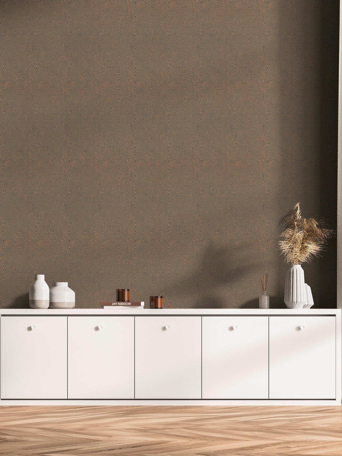 image of as-creation-fosil-structure-orange-non-woven-wallpaper