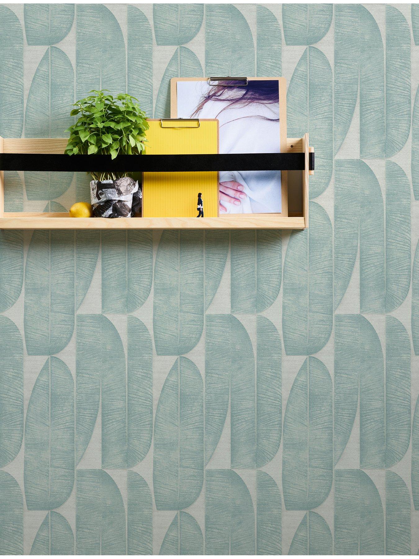  image of as-creation-life-leaf-blue-non-woven-wallpaper