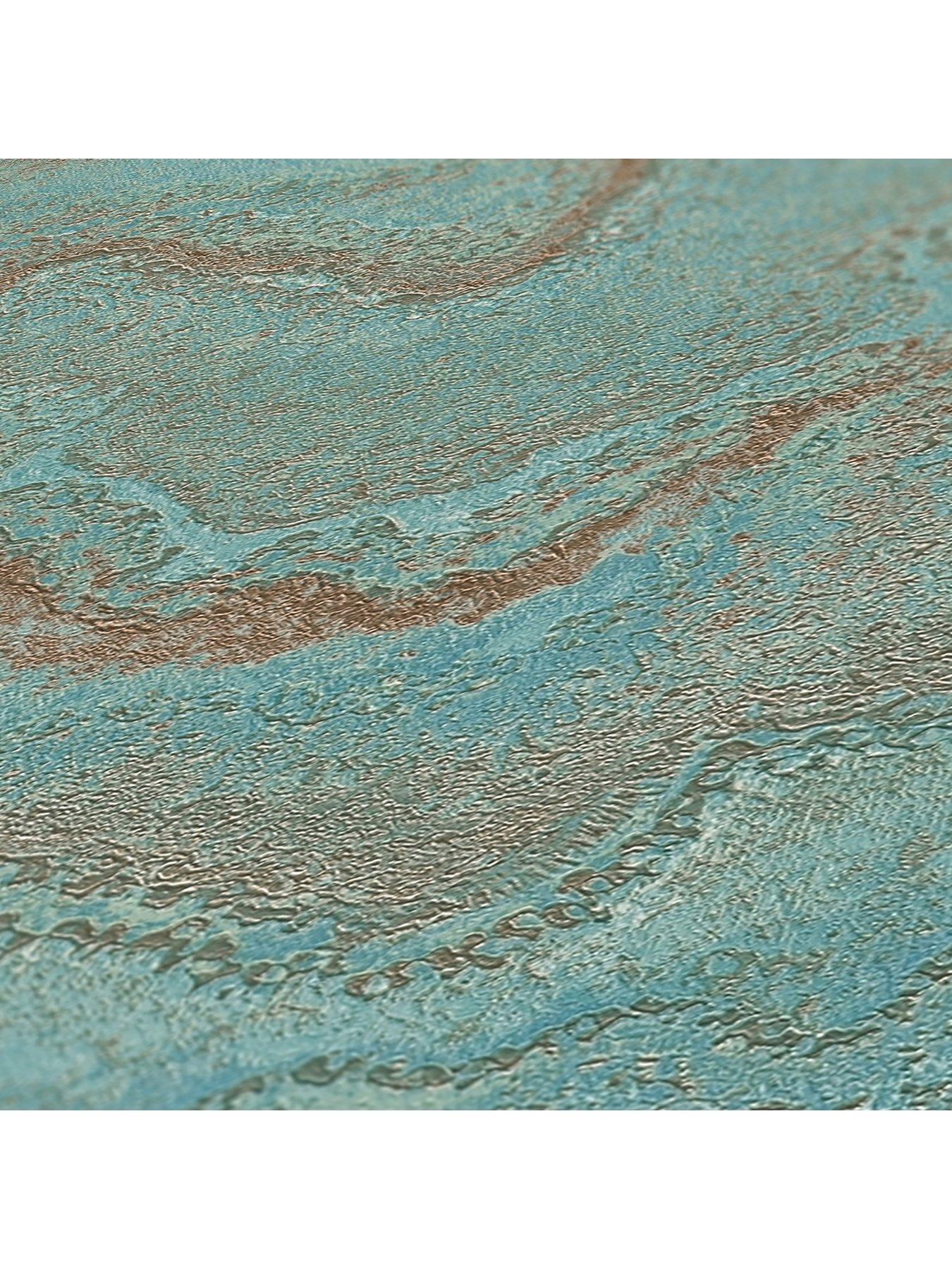 Image 5 of 7 of AS Creation Elements Blue Metallic Non Woven Wallpaper