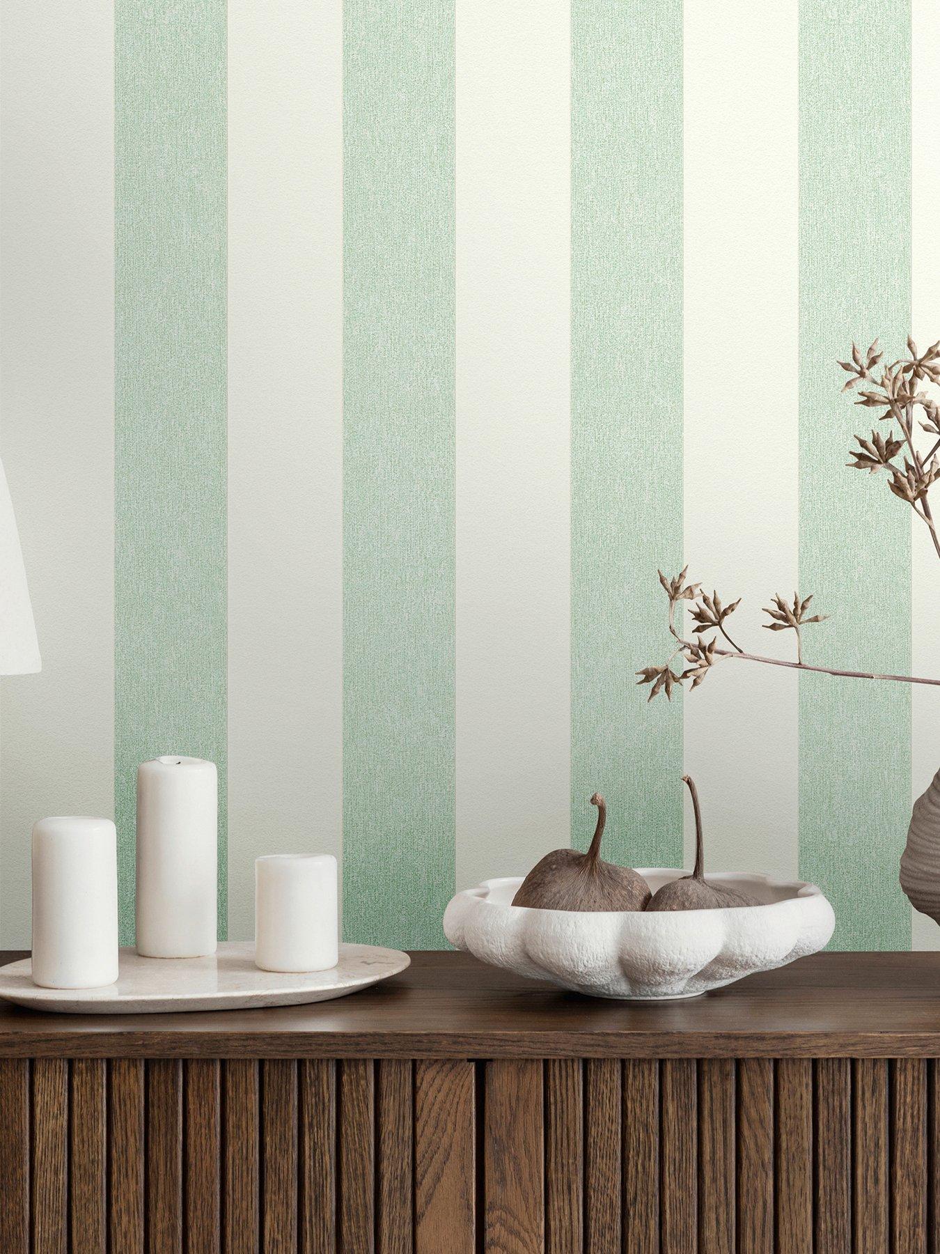 Image 4 of 7 of AS Creation Green Stripe Non Woven Wallpaper
