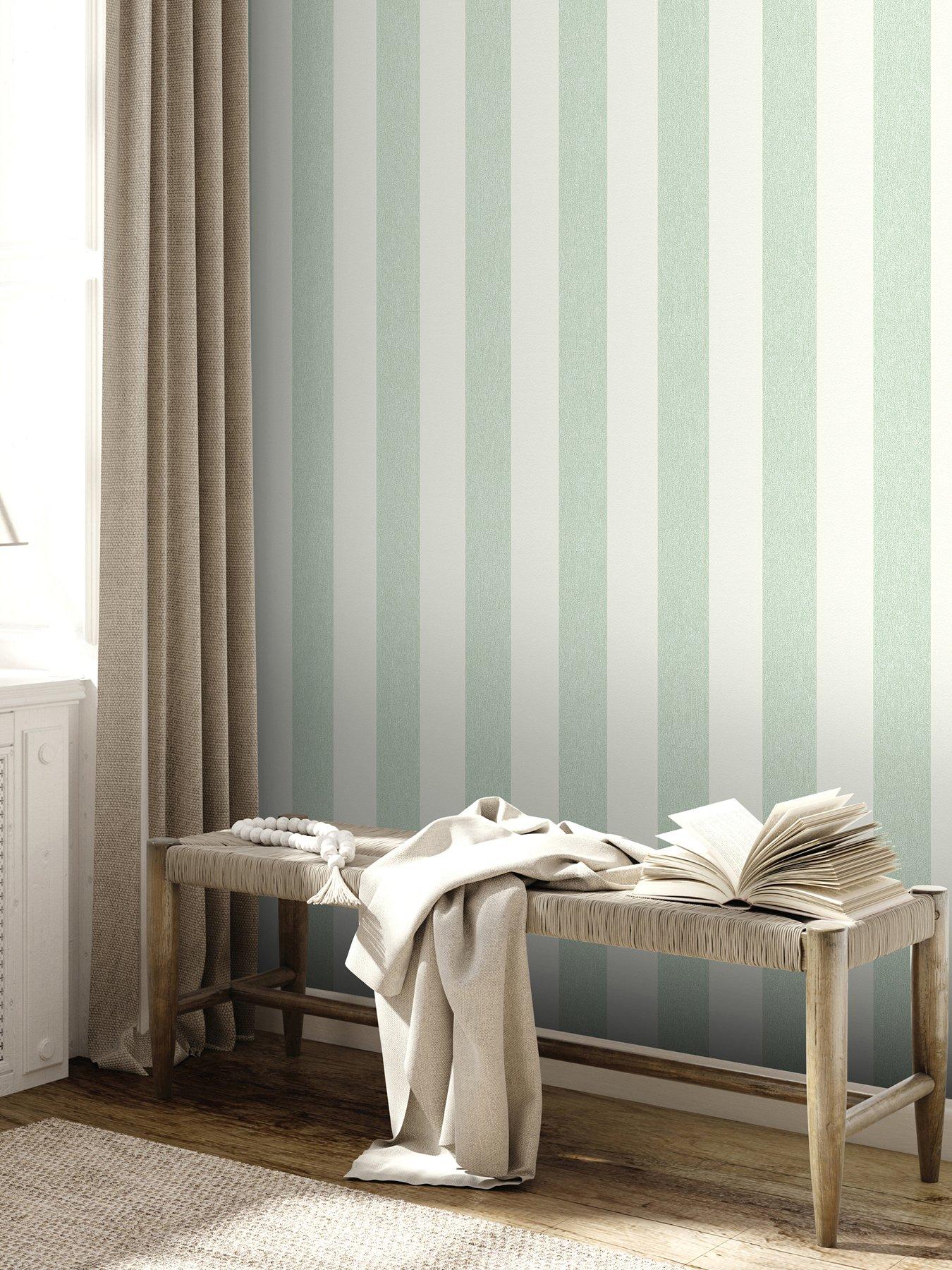Image 6 of 7 of AS Creation Green Stripe Non Woven Wallpaper