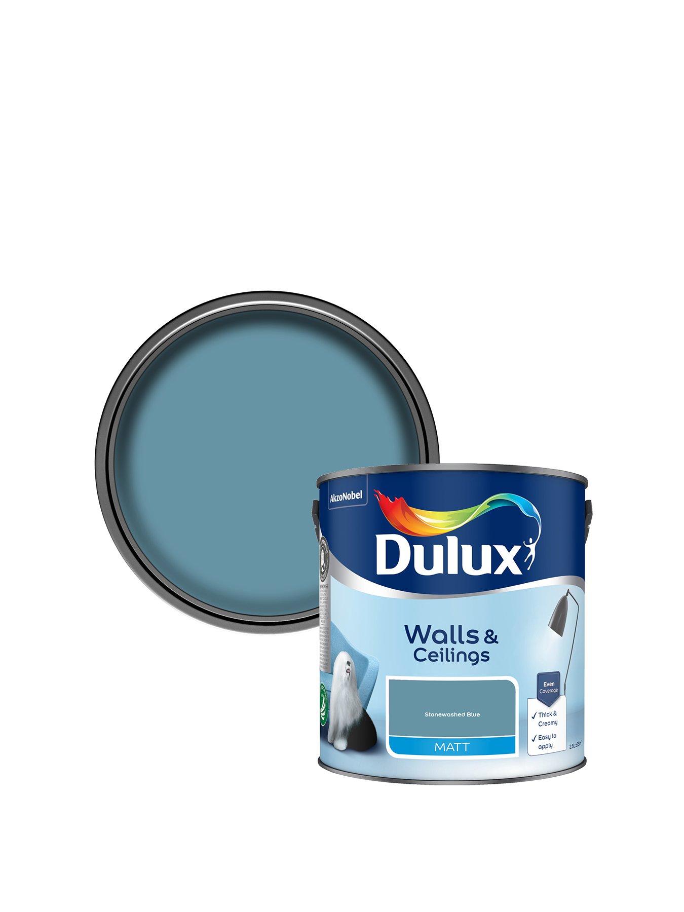 Image 1 of 6 of Dulux Matt Stonewashed Blue 2.5L Paint