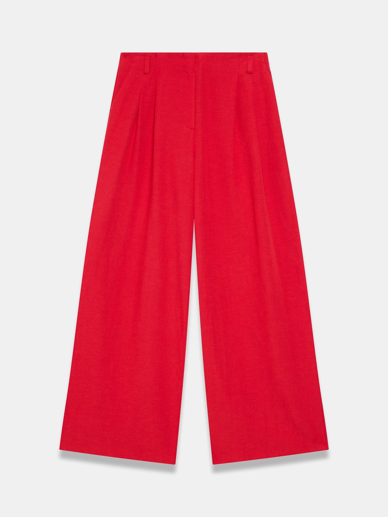 Image 5 of 6 of Mint Velvet Linen Mix Trouser - Red