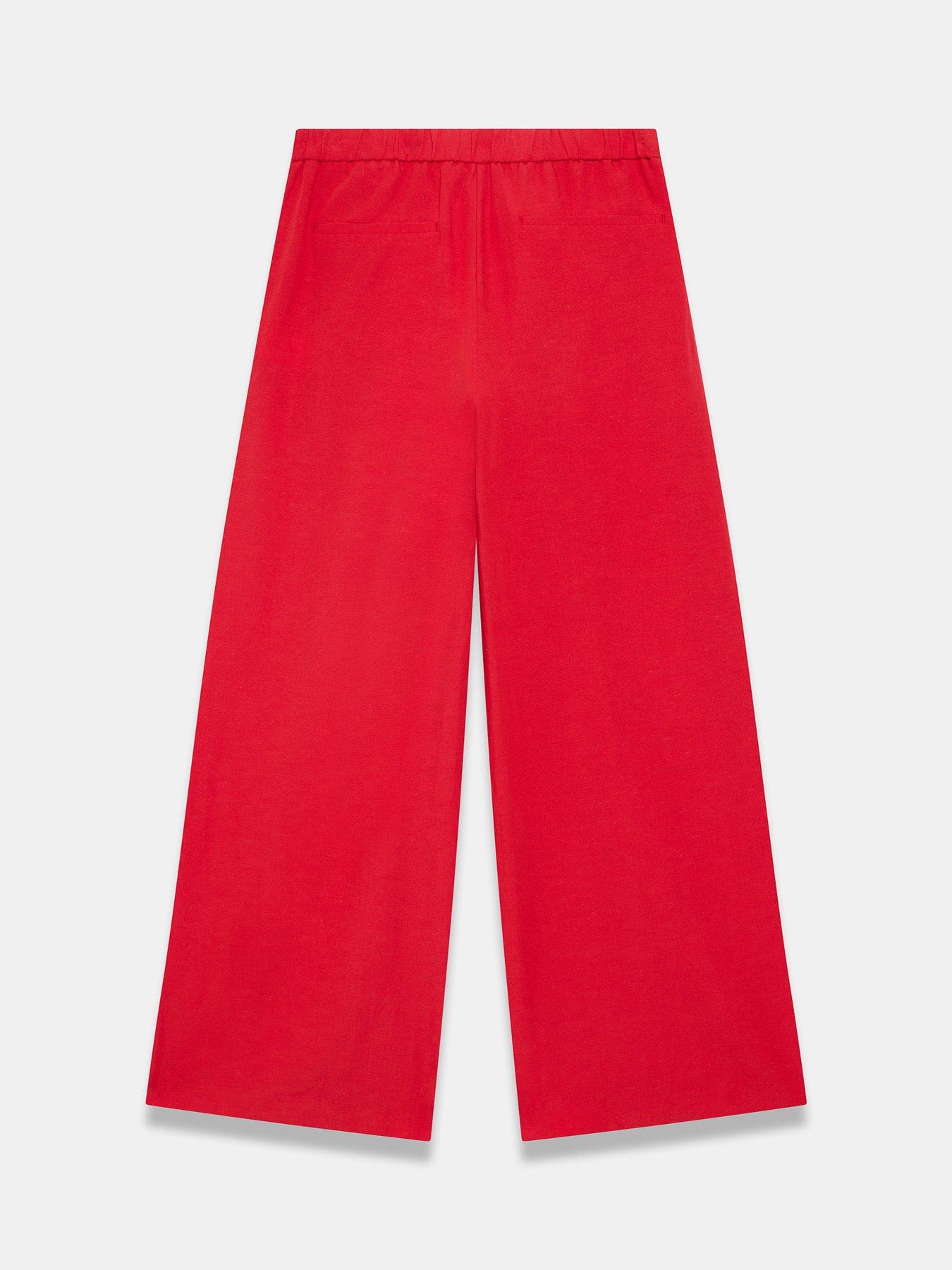 Image 6 of 6 of Mint Velvet Linen Mix Trouser - Red