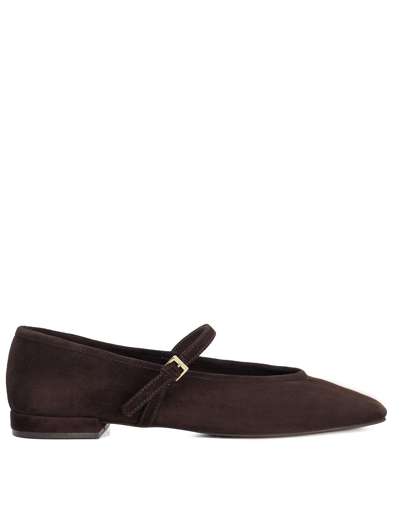 Image 1 of 6 of Dune London Heartthrob Ballet Pumps - Brown