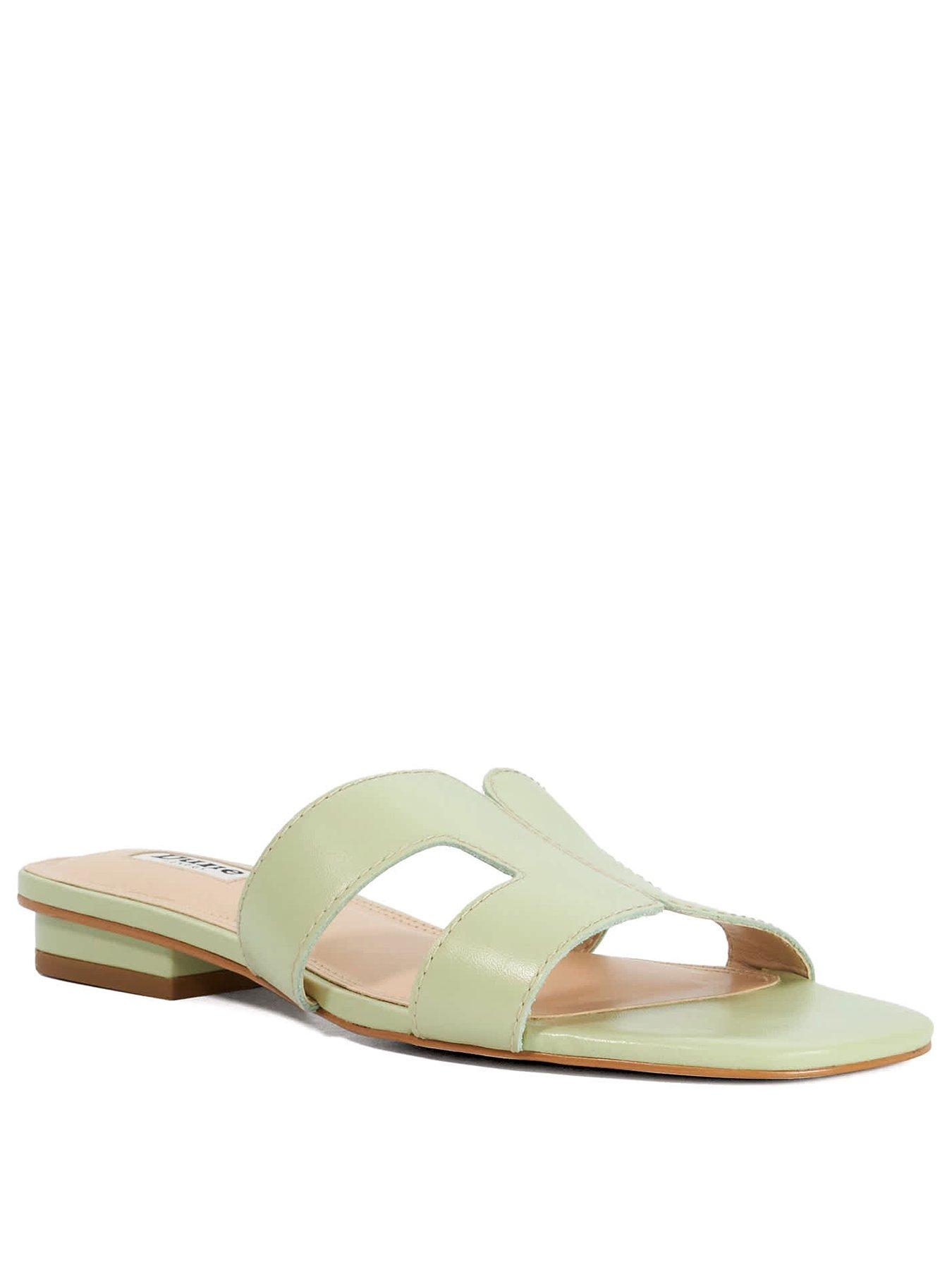  image of dune-london-loupe-flat-sandals-sage