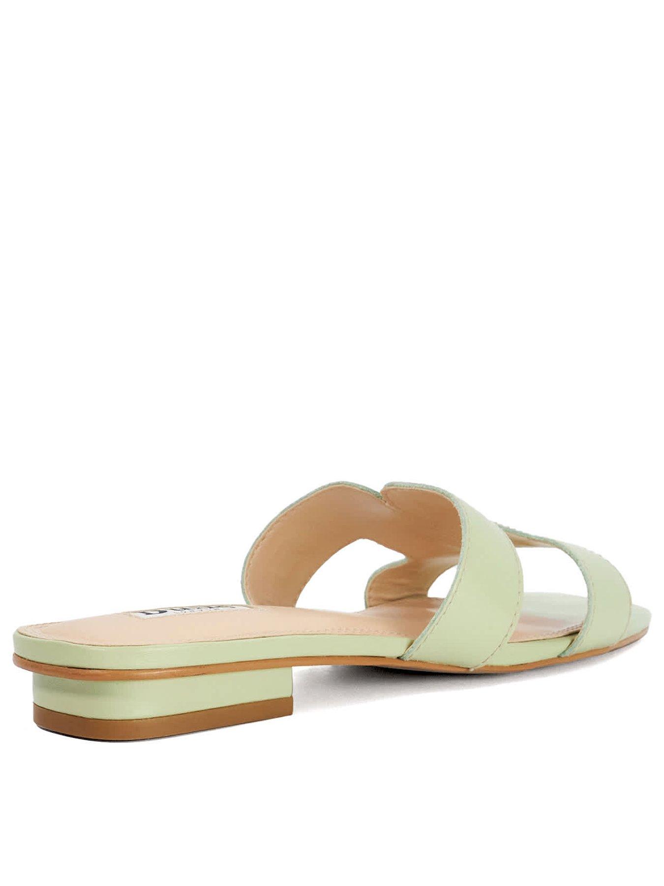  image of dune-london-loupe-flat-sandals-sage