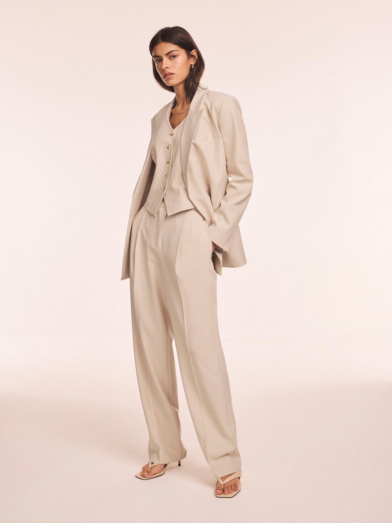 stillFront image of mint-velvet-neutral-tapered-clean-trouser