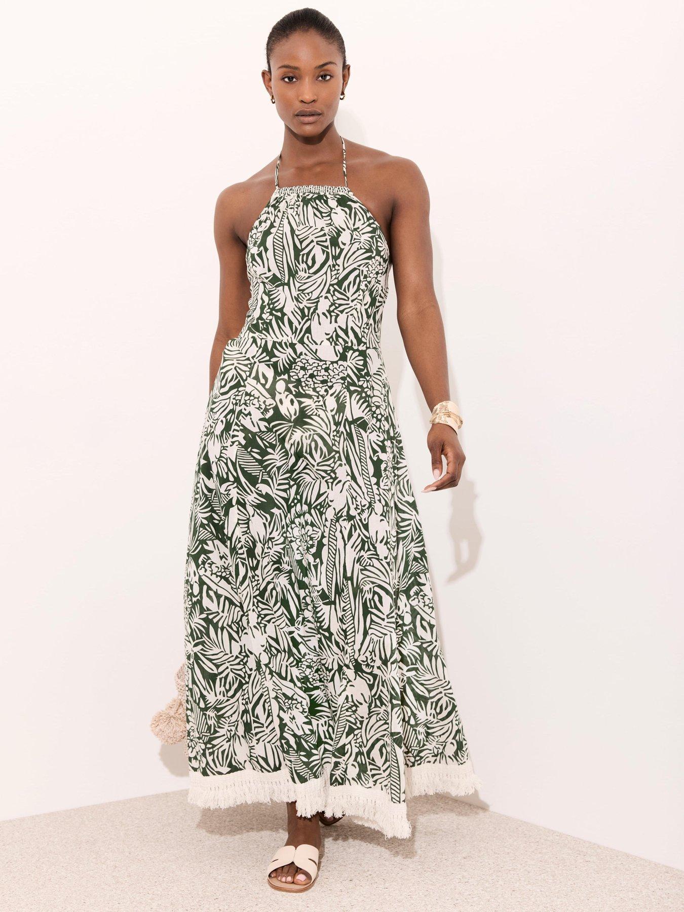 Image 3 of 6 of Mint Velvet Printed Halterneck Maxi Dress
