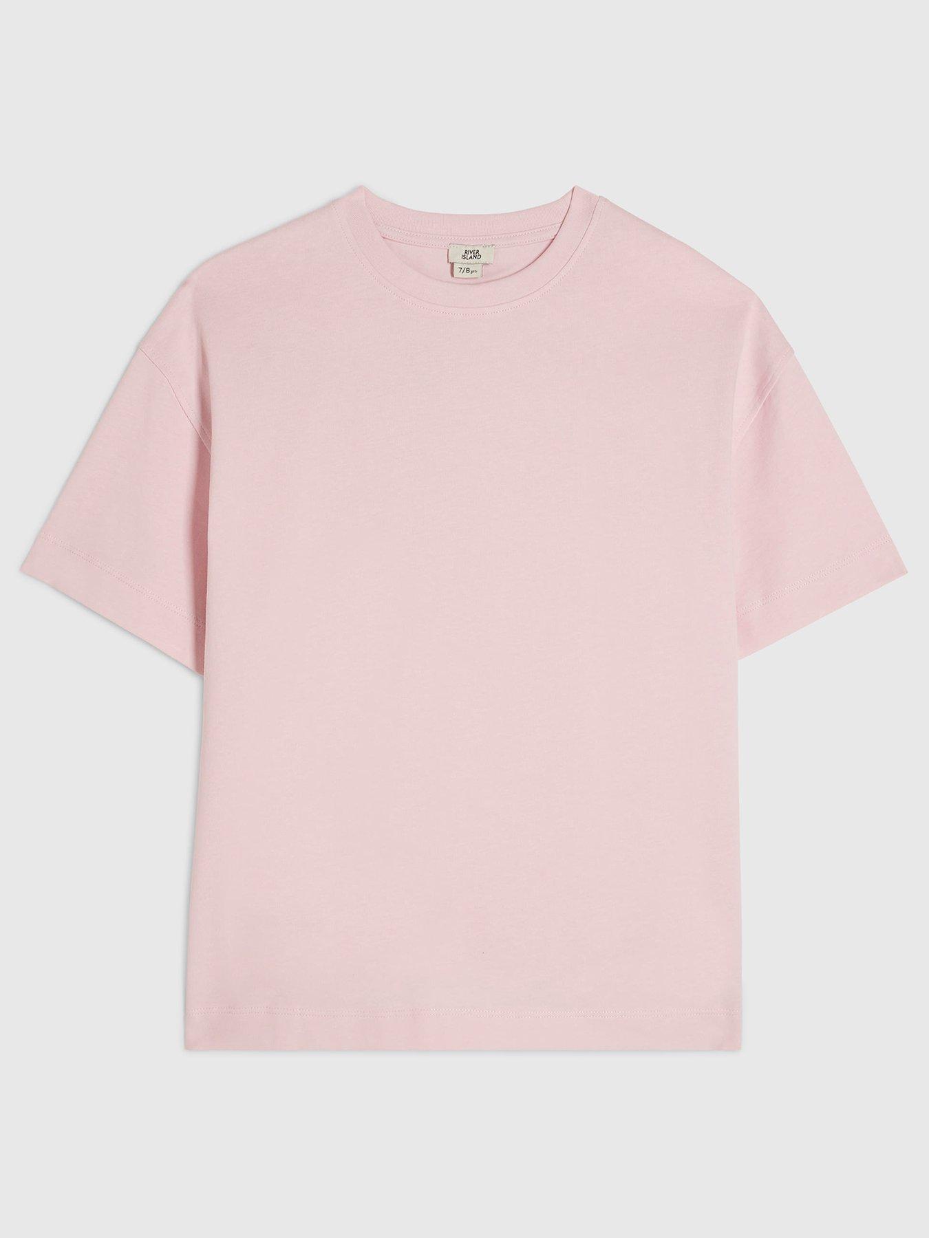 Image 2 of 4 of River Island Girls RI Design Studios Metallic T-Shirt - Pink