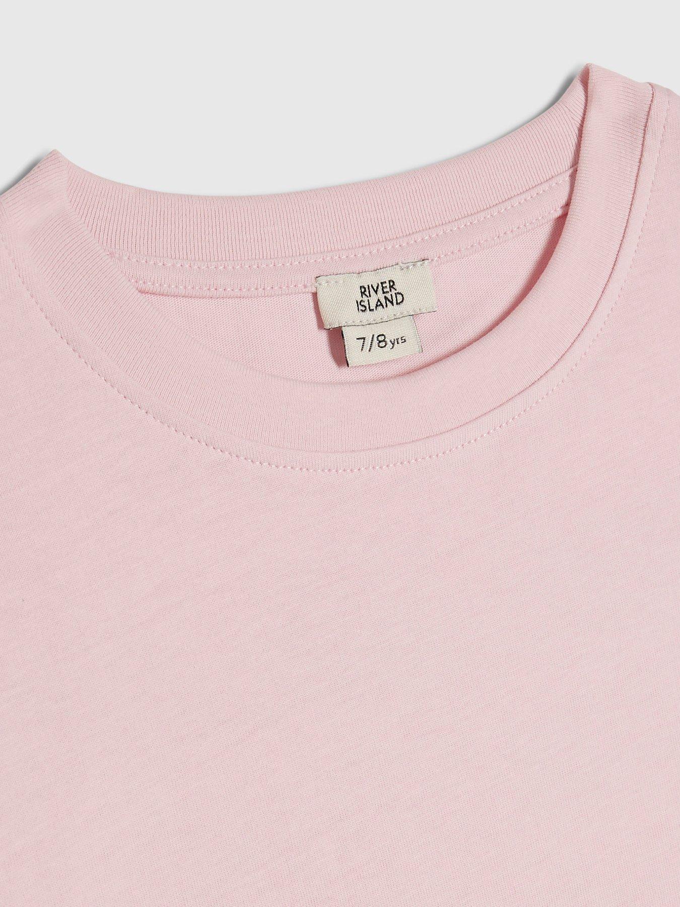 Image 3 of 4 of River Island Girls RI Design Studios Metallic T-Shirt - Pink
