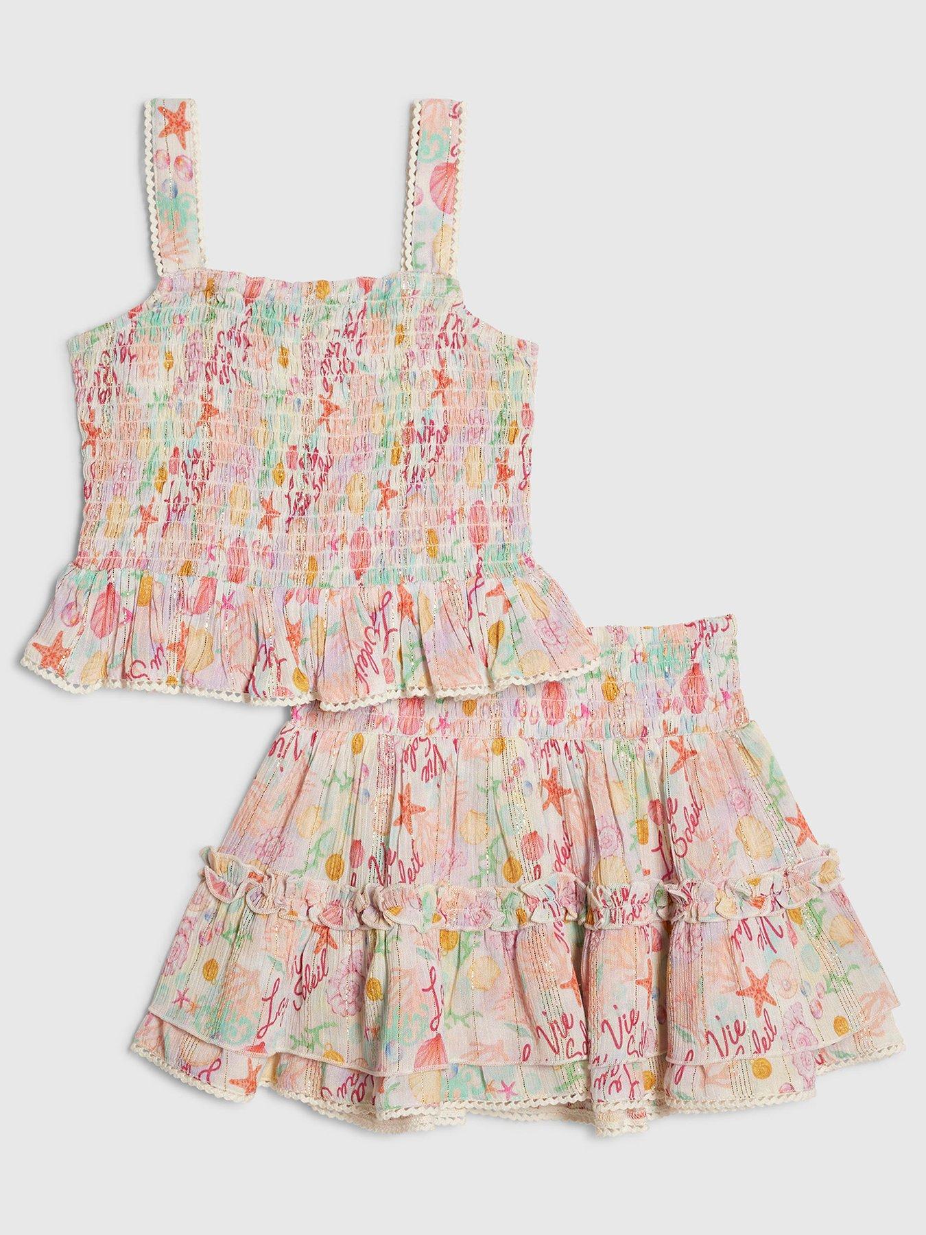 River Island Mini Girls Under The Sea Top Set - White