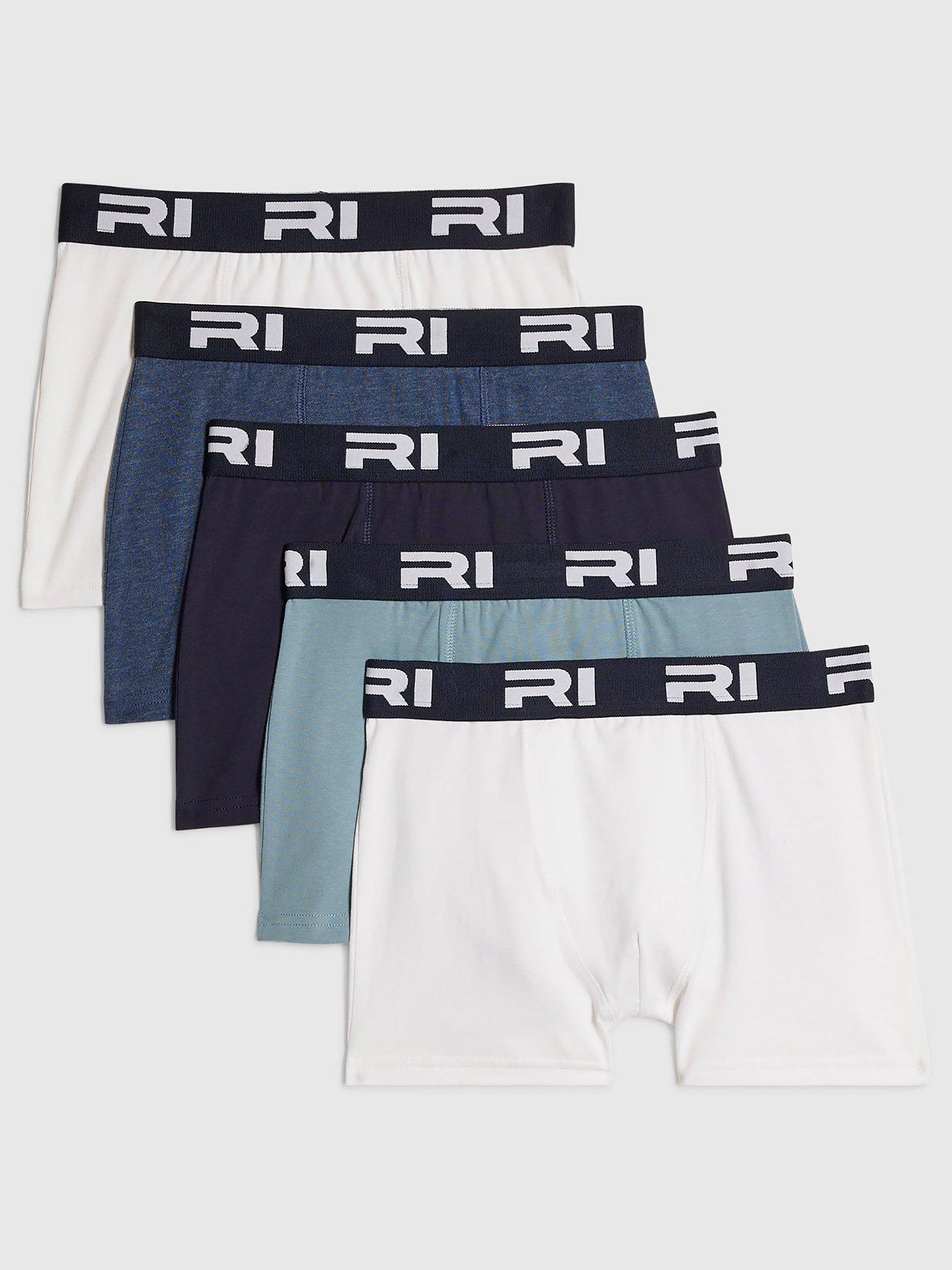 Image 1 of 4 of River Island Older Boys 5 Pack Ri Boxers - Multi