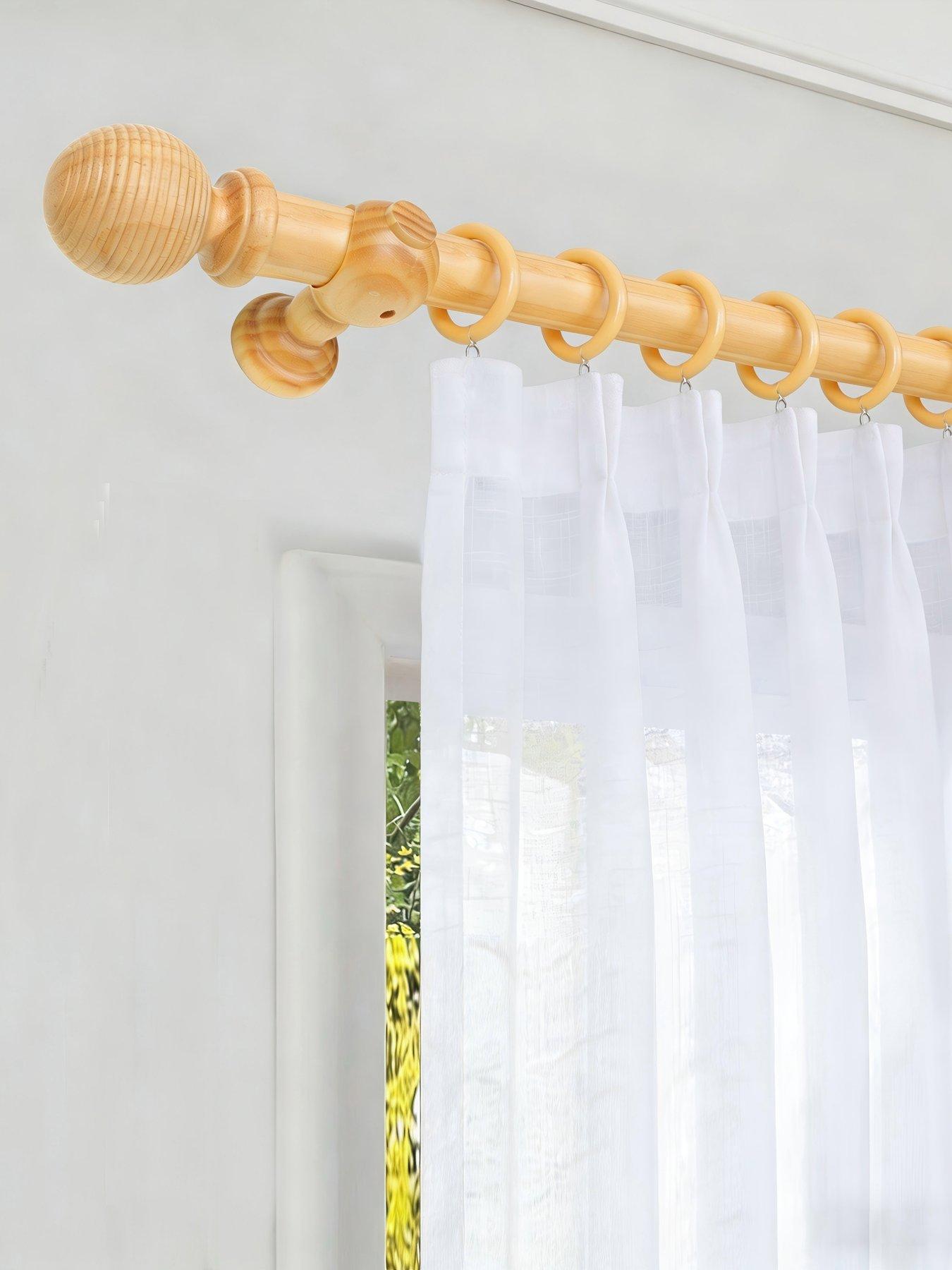 The Very Collection 35mm Grooved Ball Wood Pole 1.5m
