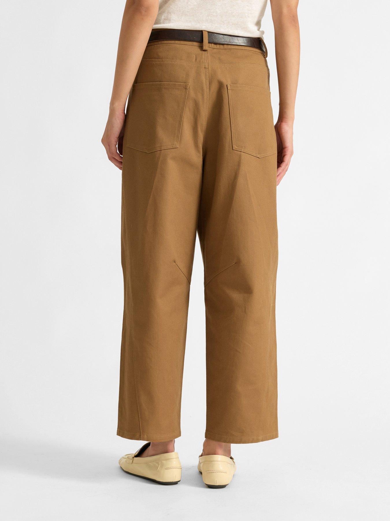 Image 2 of 5 of Albaray Cotton Barrel Trousers - Beige