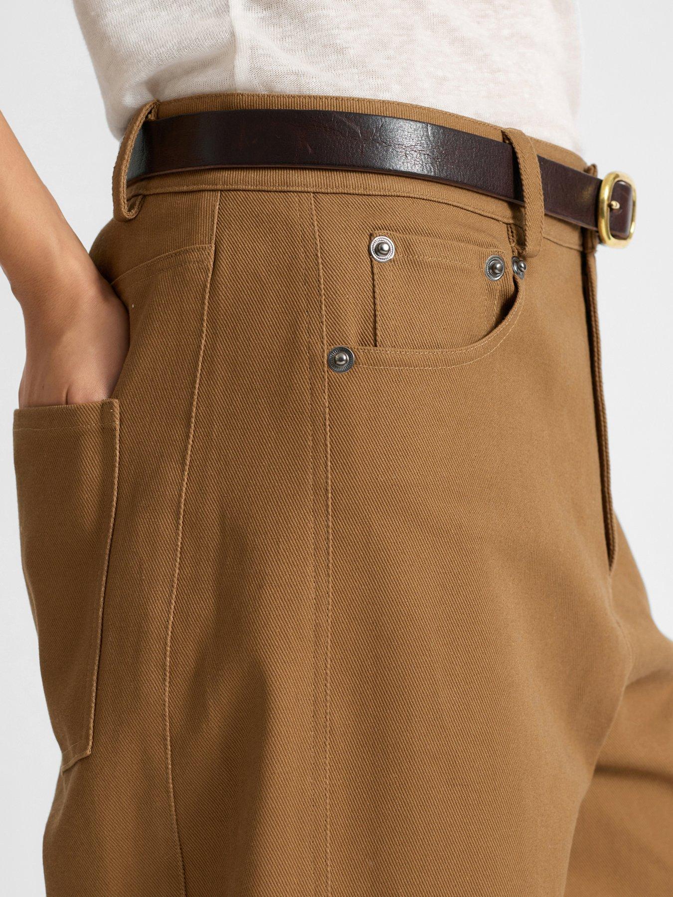 Image 3 of 5 of Albaray Cotton Barrel Trousers - Beige