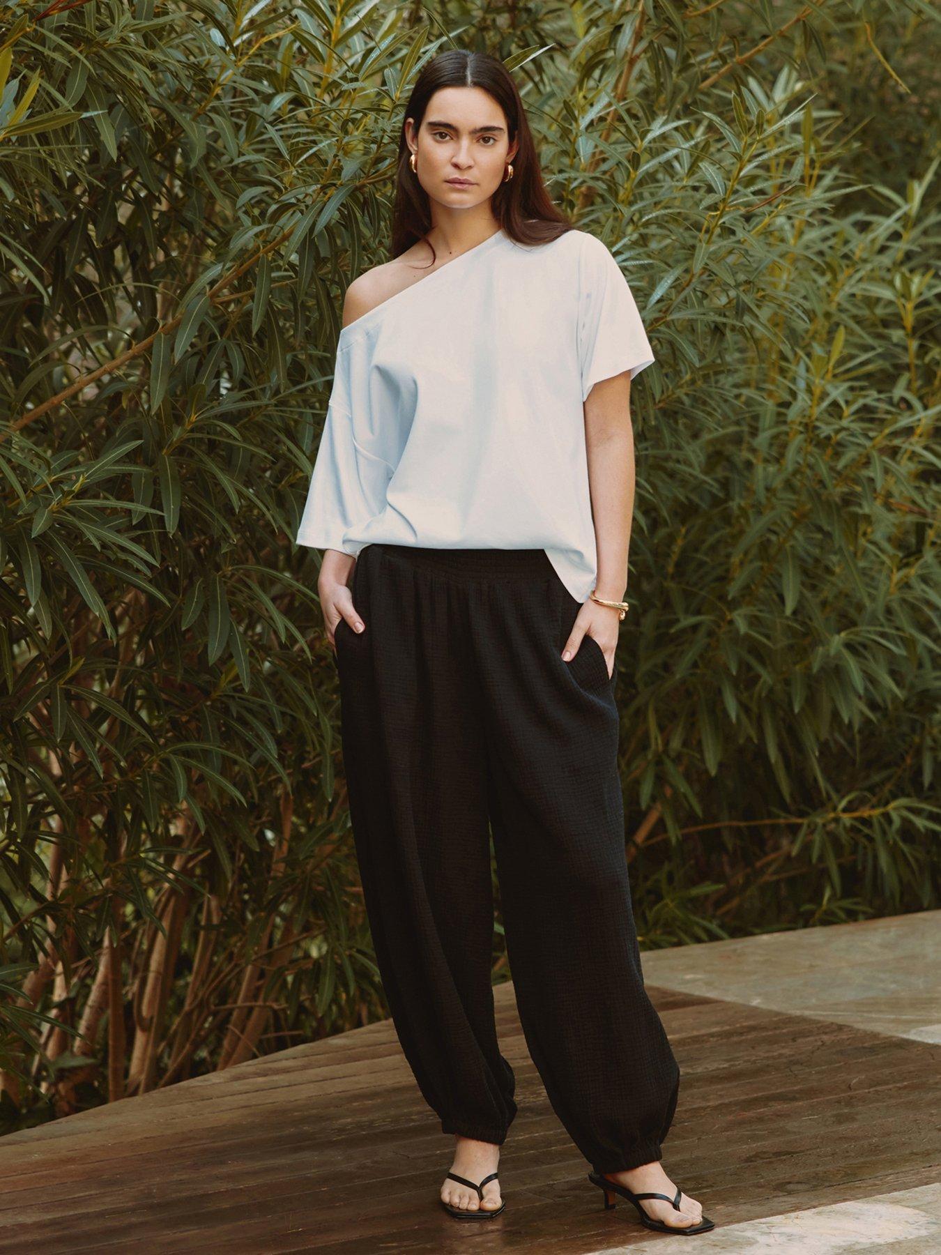 Albaray Cheesecloth Hareem Trouser - Black