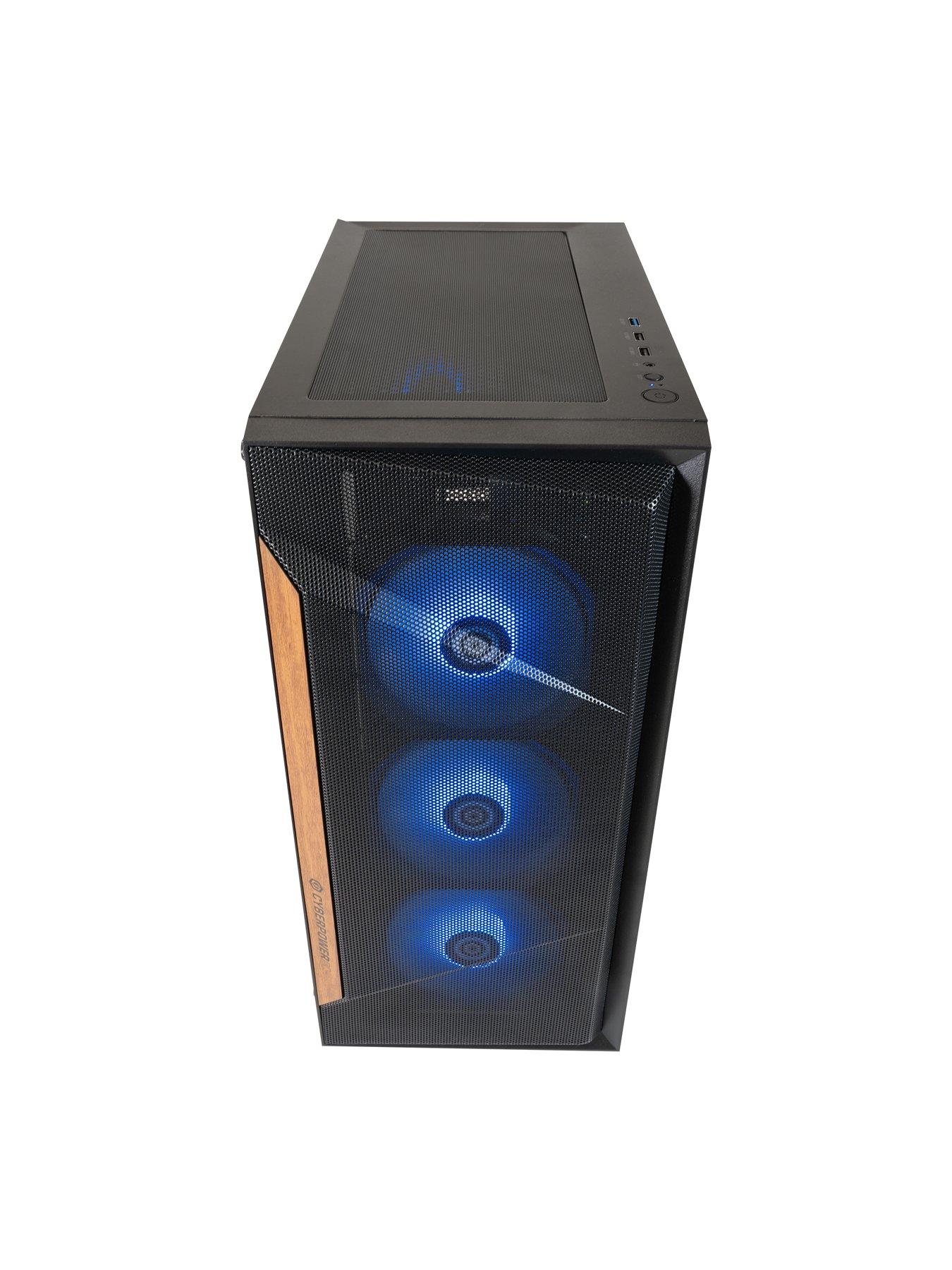 Image 3 of 5 of CyberPower PC Gaming Desktop Bundle -&nbsp;AMD Ryzen 5 5500,&nbsp;GeForce RTX 3050, 16GB RAM, 500GB SSD, 23.8in FHD Monitor, Headset, Keyboard,&nbsp;Mouse &amp; Mat