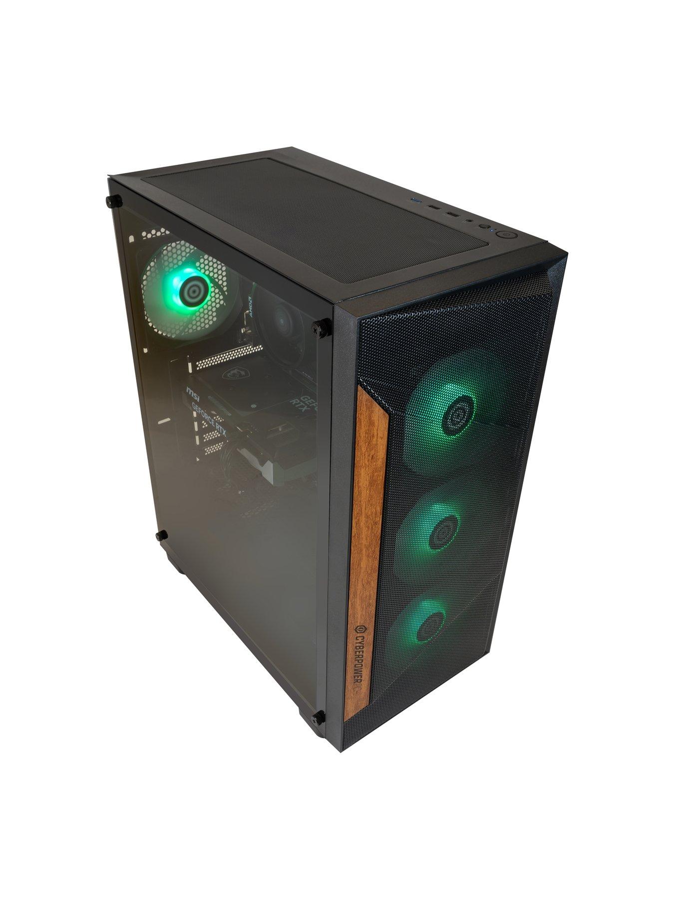 Image 4 of 5 of CyberPower PC Gaming Desktop Bundle -&nbsp;AMD Ryzen 5 5500,&nbsp;GeForce RTX 3050, 16GB RAM, 500GB SSD, 23.8in FHD Monitor, Headset, Keyboard,&nbsp;Mouse &amp; Mat