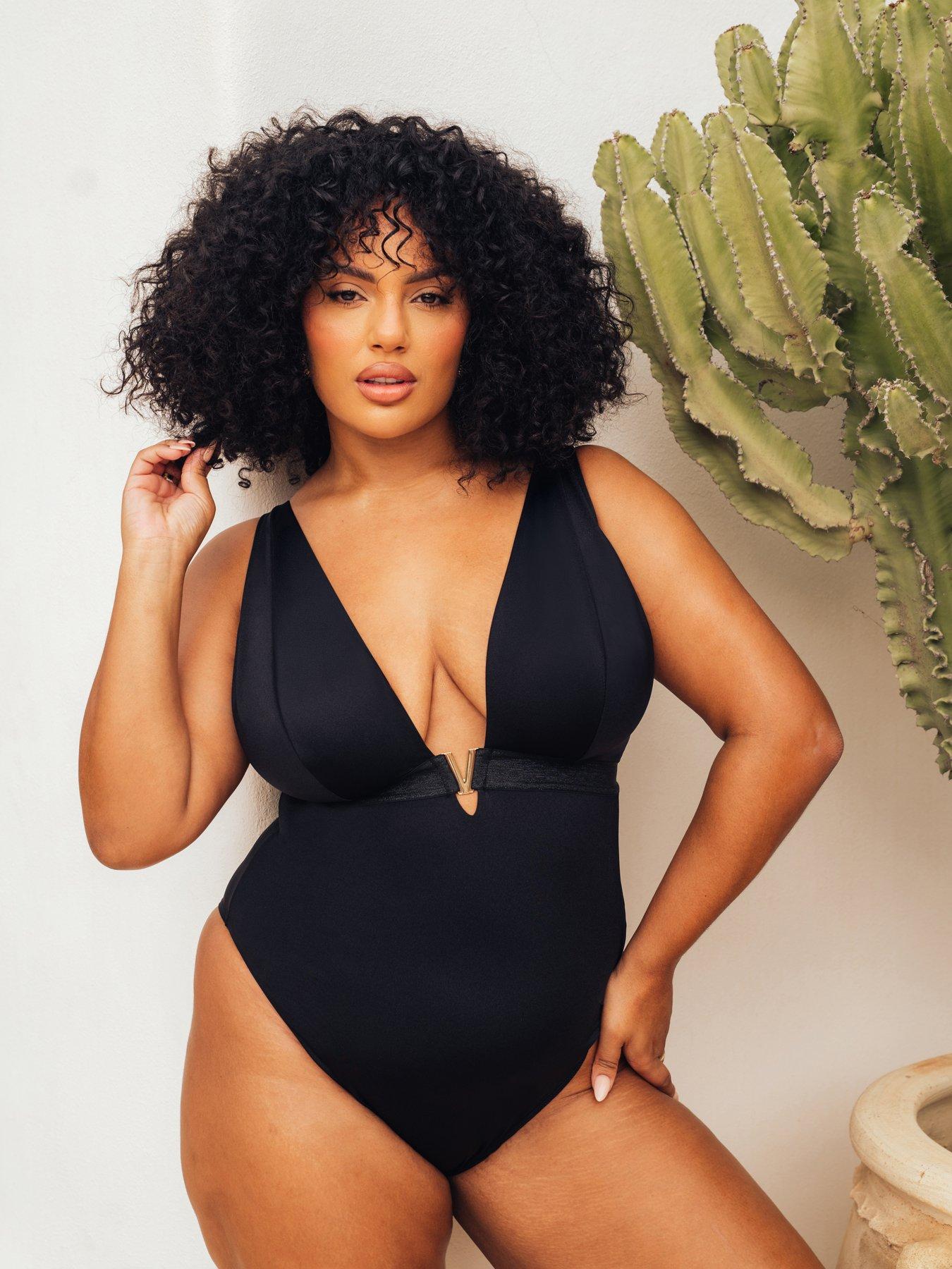 Curvy Kate Siren Seas Non Wired Swimsuit - Black