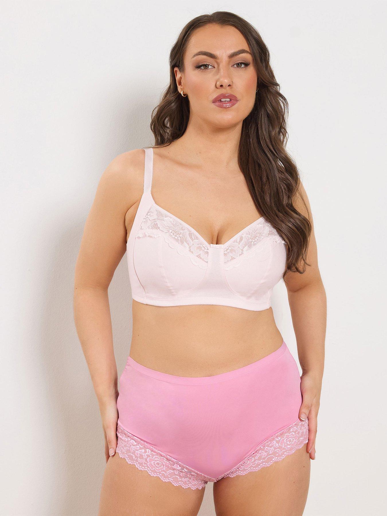 Image 3 of 5 of Yours Curve 2 Pack Cotton Lace Bra - White