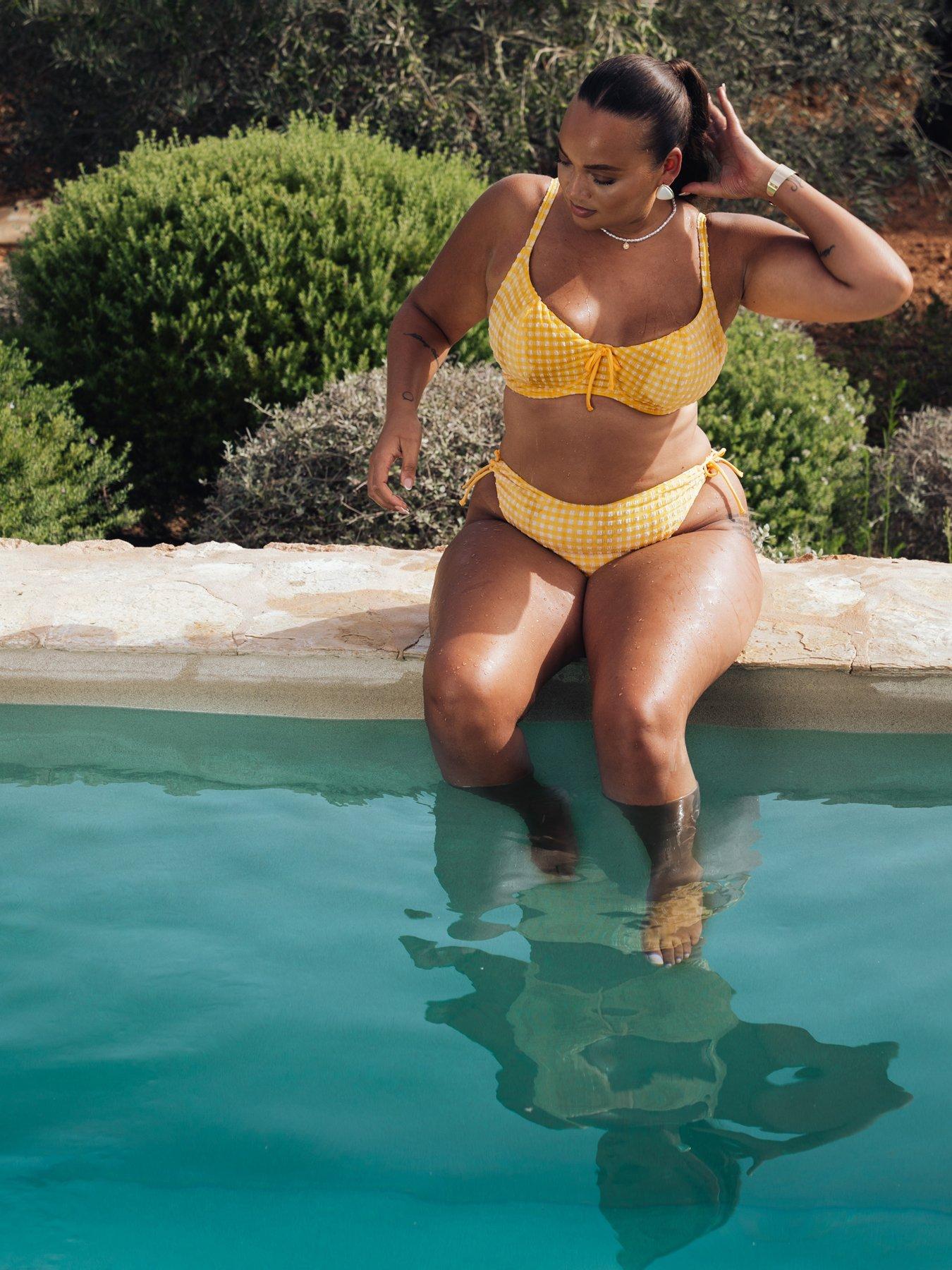 Curvy Kate Curvy Kate Holiday Check Tie-side Bikini Brief - Sunshine Yellow