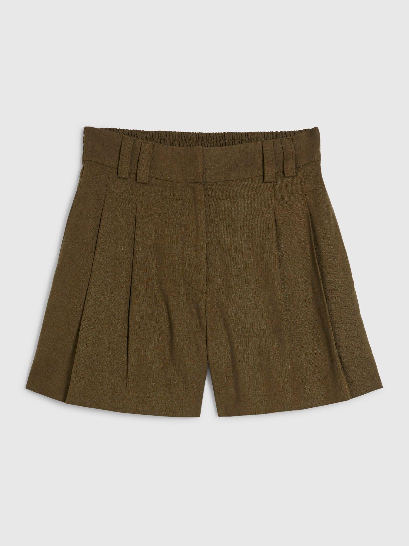 Image 5 of 6 of River Island Linen Elastic Short - Brown