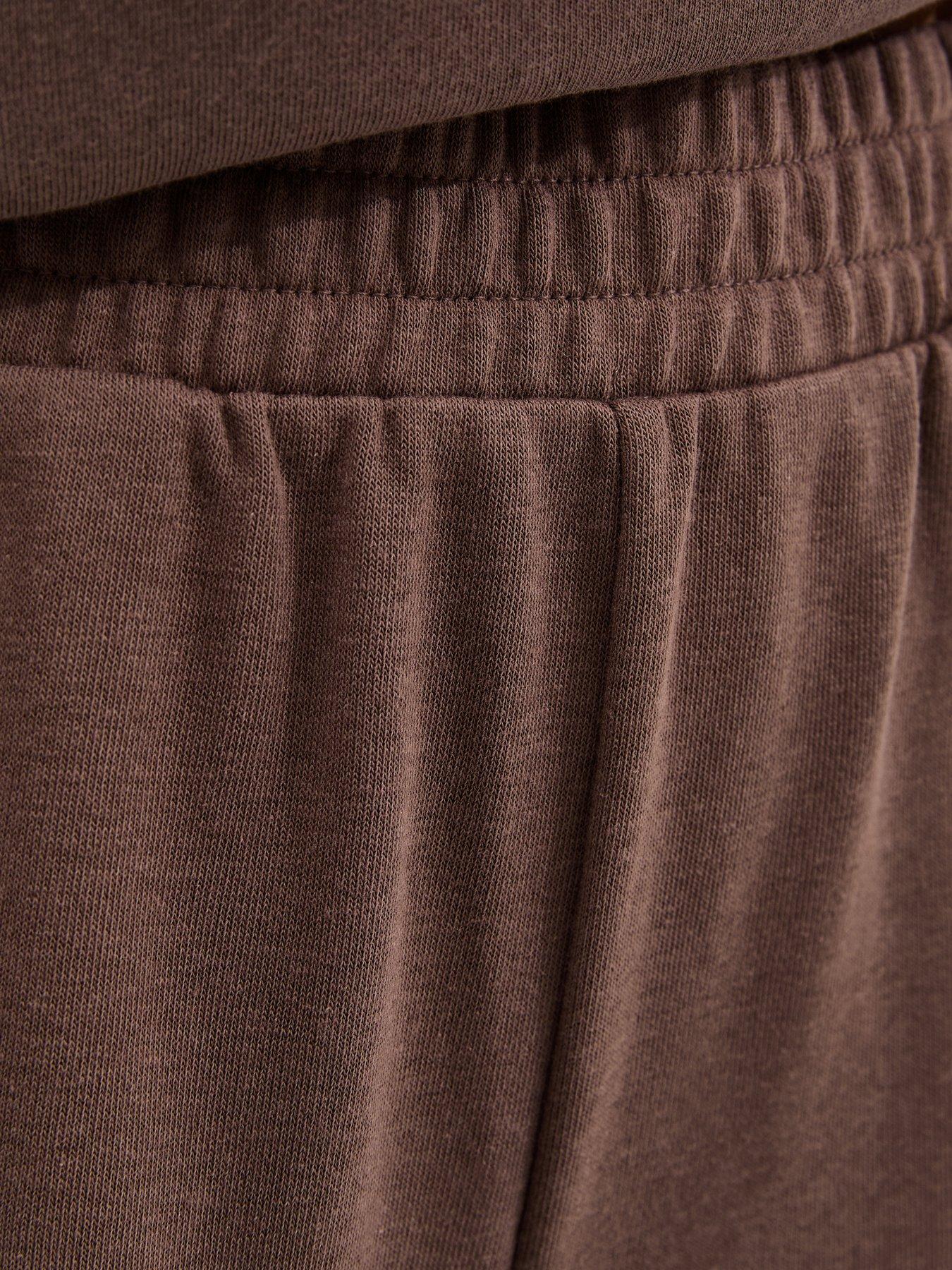  image of new-look-wide-leg-joggers-dark-brown