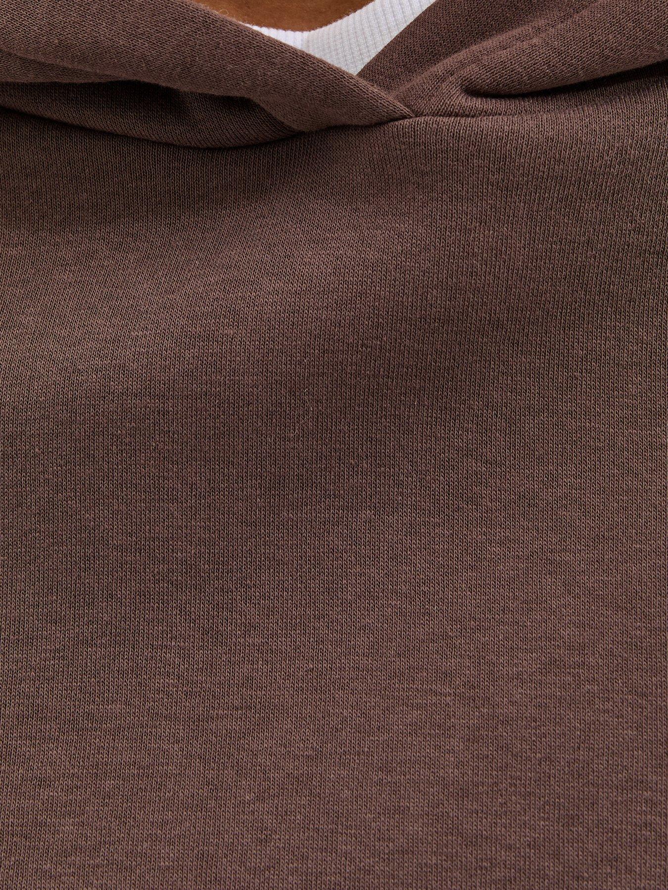 Image 6 of 6 of New Look Jersey Pullover Hoodie - Dark Brown