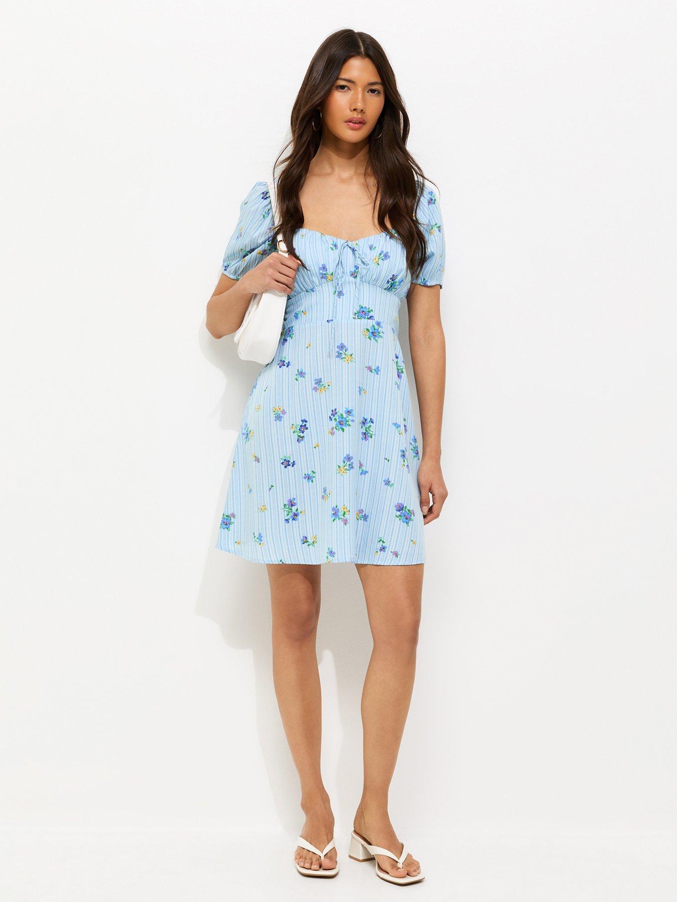 blue milkmaid mini dress Gisele Mini Dress | BOND-EYE