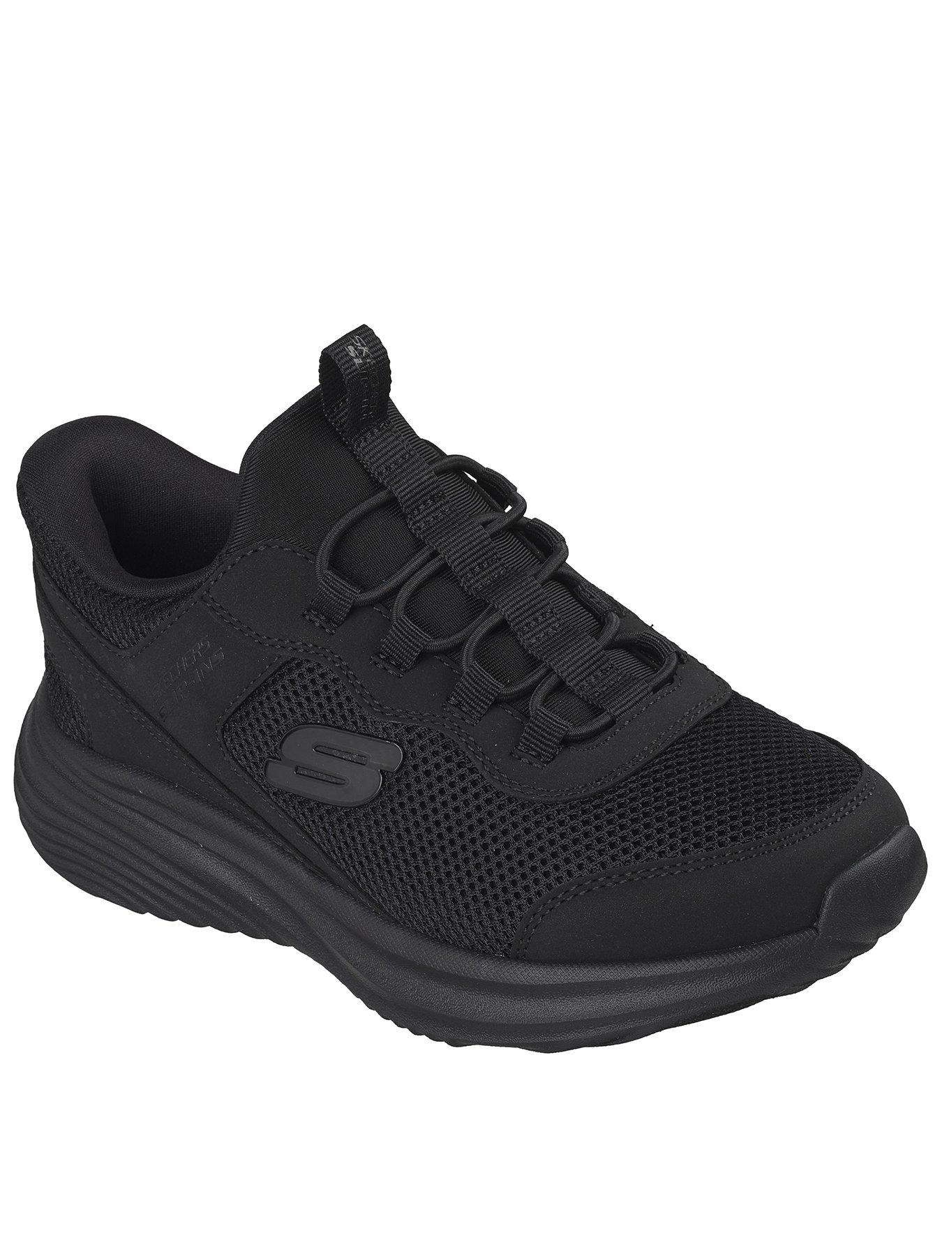 Skechers Kids' Slip-In Mesh Trainers with Air-Cooled Memory Foam Insole - Black