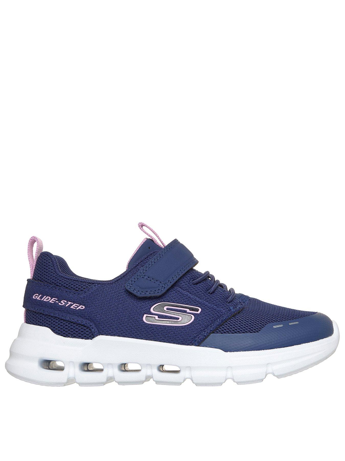 Image 1 of 6 of Skechers Kids Glide-Step Flow Lifestyle Trainers - Navy