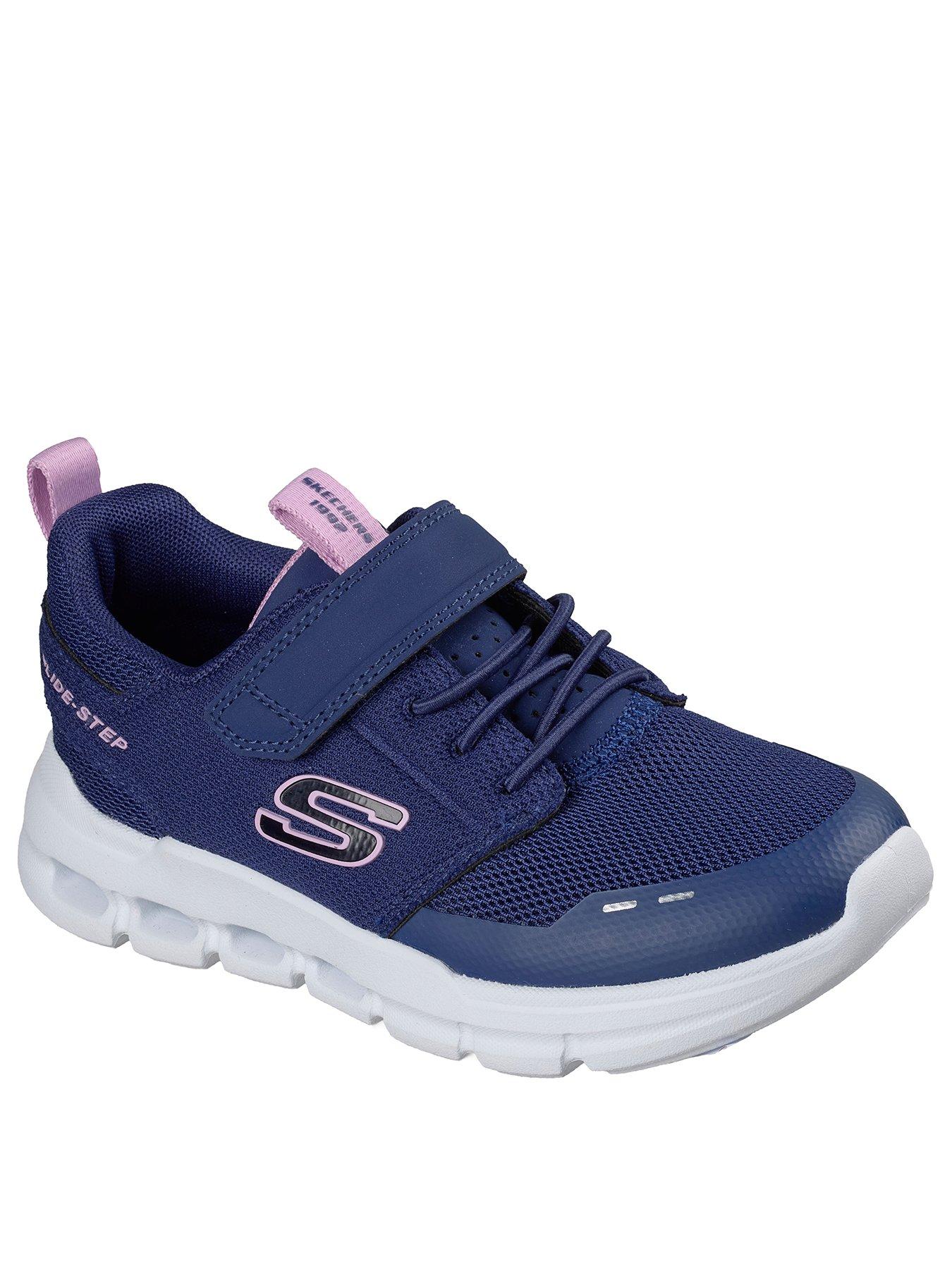 Image 2 of 6 of Skechers Kids Glide-Step Flow Lifestyle Trainers - Navy