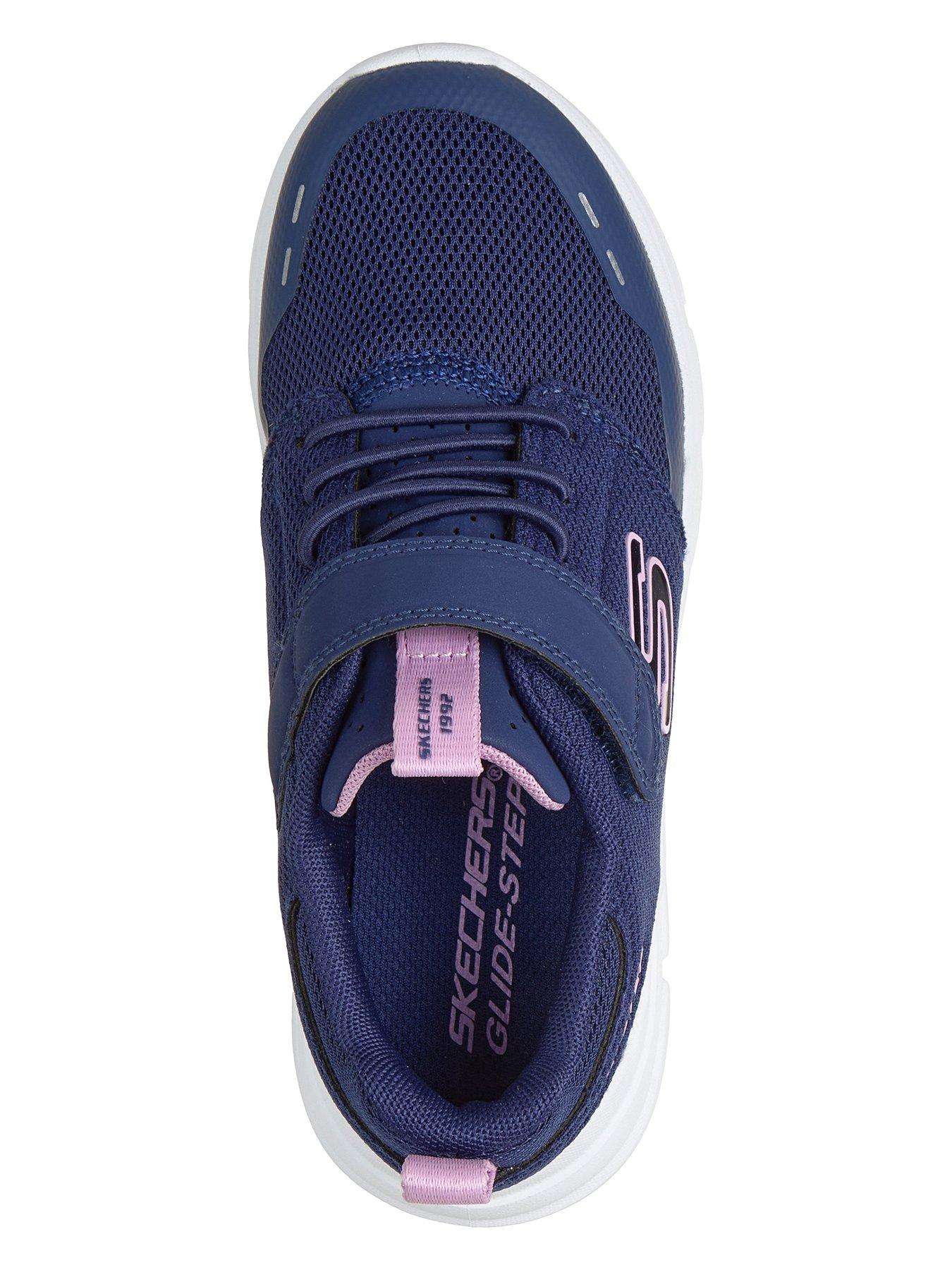 Image 3 of 6 of Skechers Kids Glide-Step Flow Lifestyle Trainers - Navy