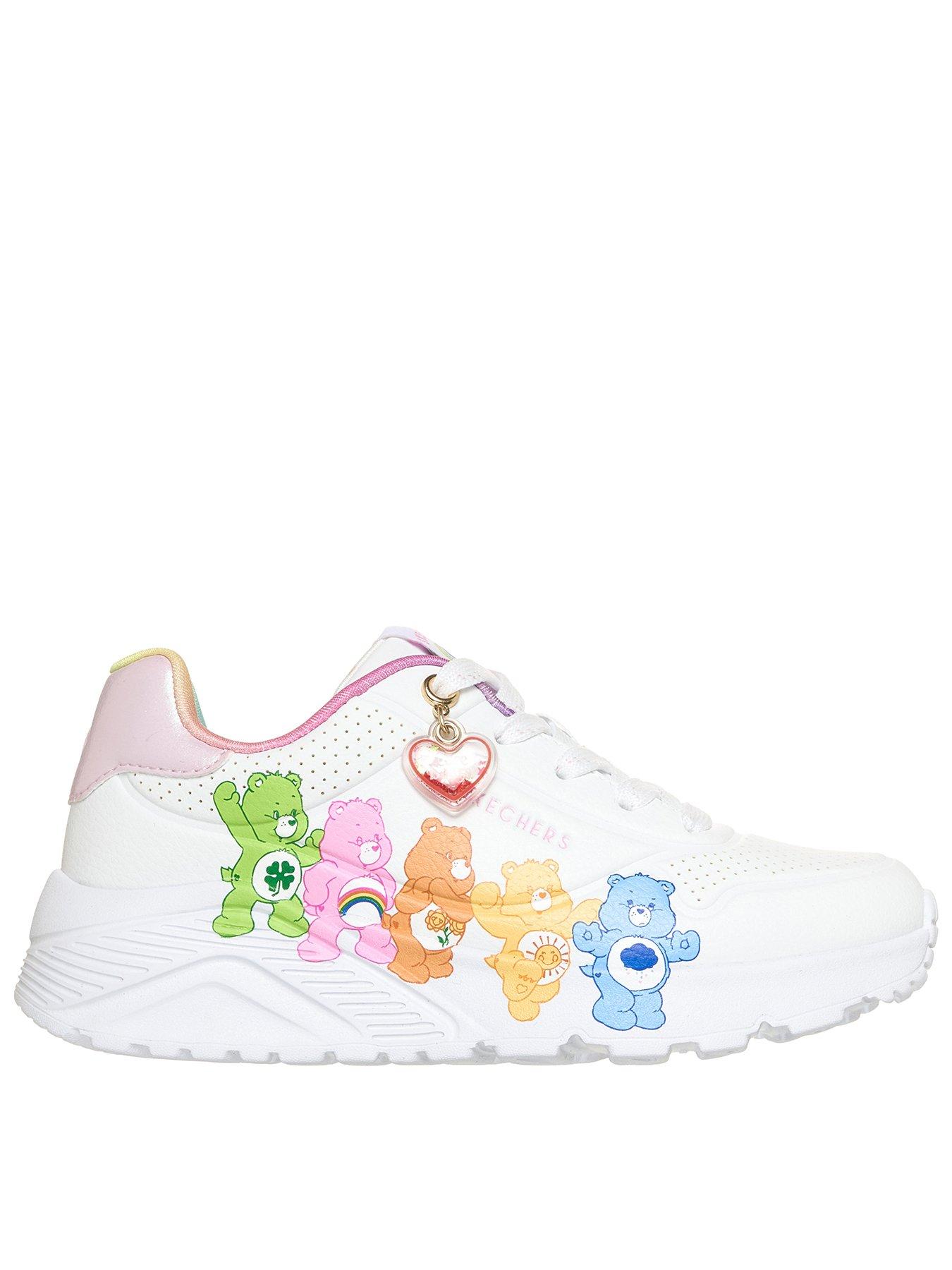 Skechers Girls' Care Bears Character Trainers with Charm Detail - White