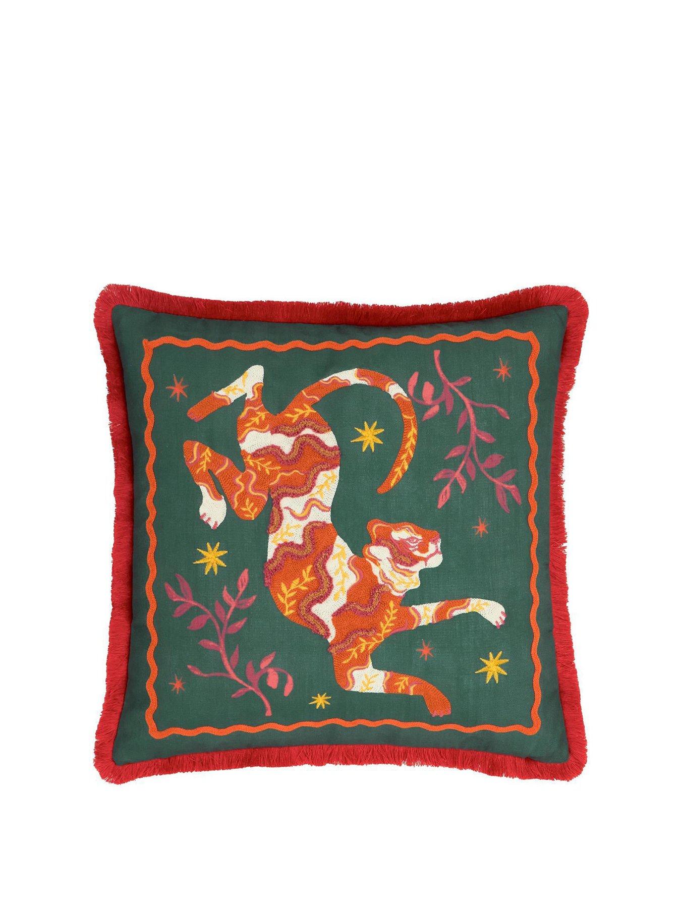 Image 2 of 5 of Furn Les Animaux Tigress 45X45 Polyester Cushion - Emerald