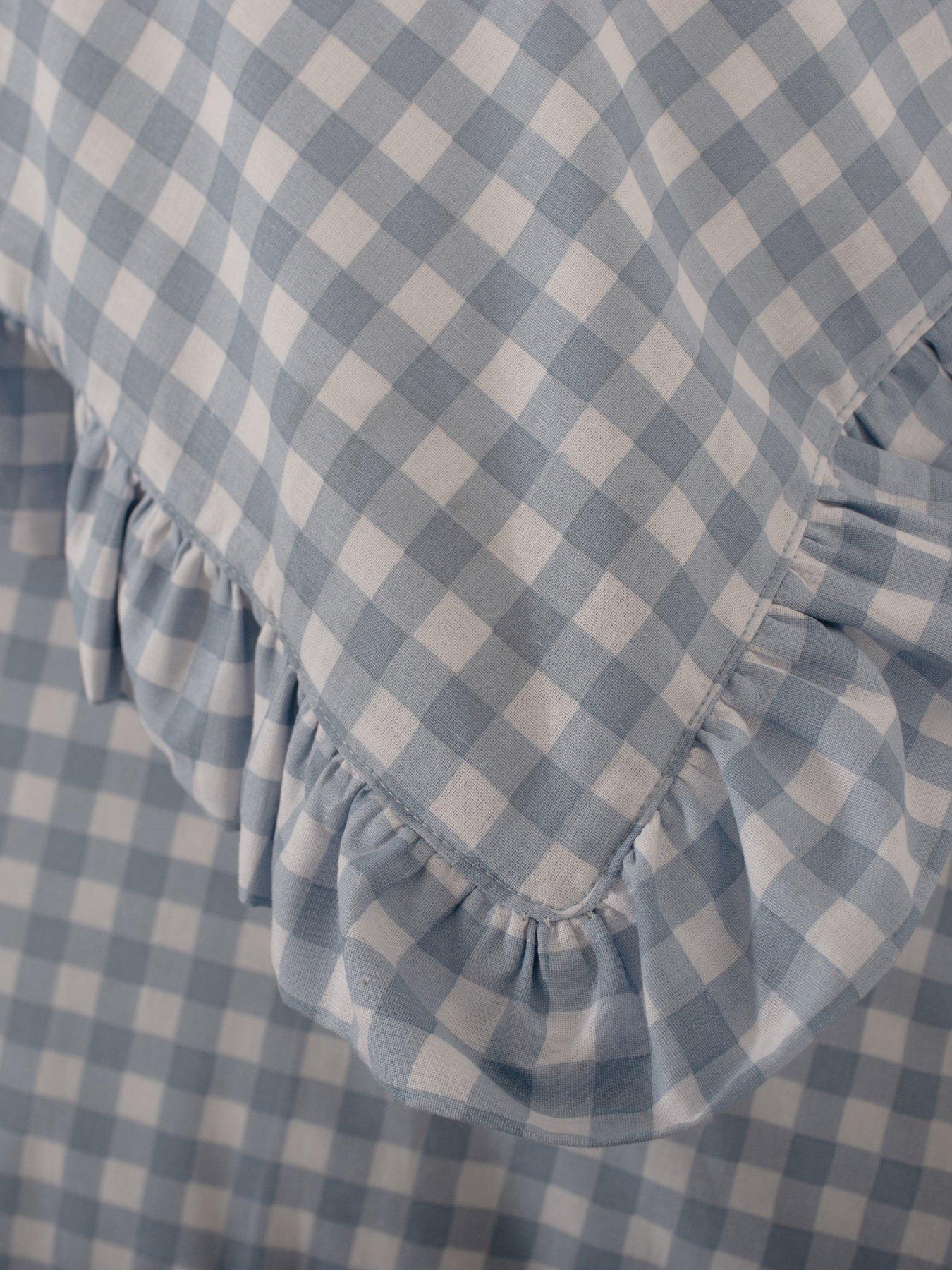  image of deyongs-tlc-gingham-frilled-duvet-set