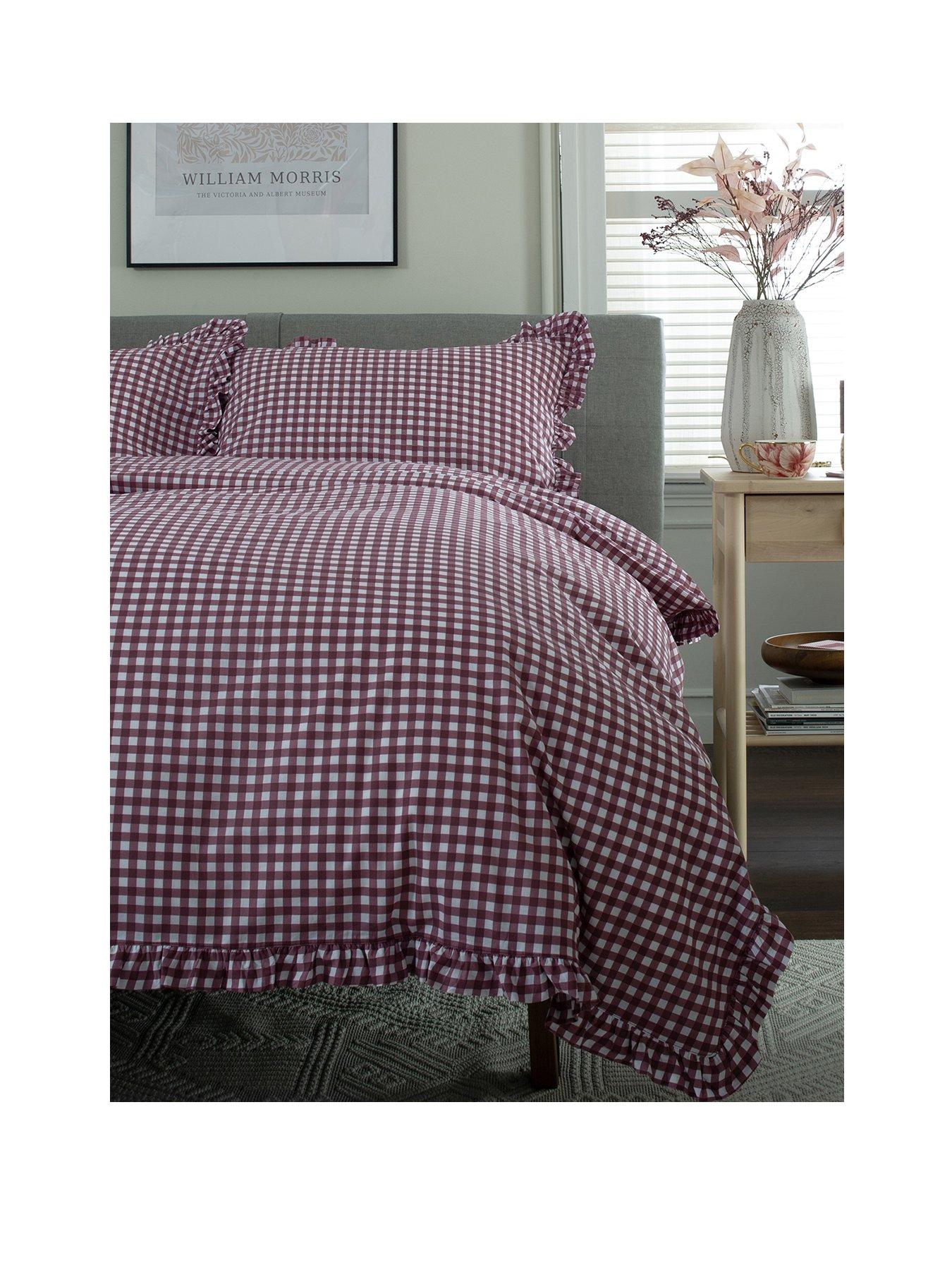 Image 2 of 5 of Deyongs TLC Gingham Frilled Duvet Set