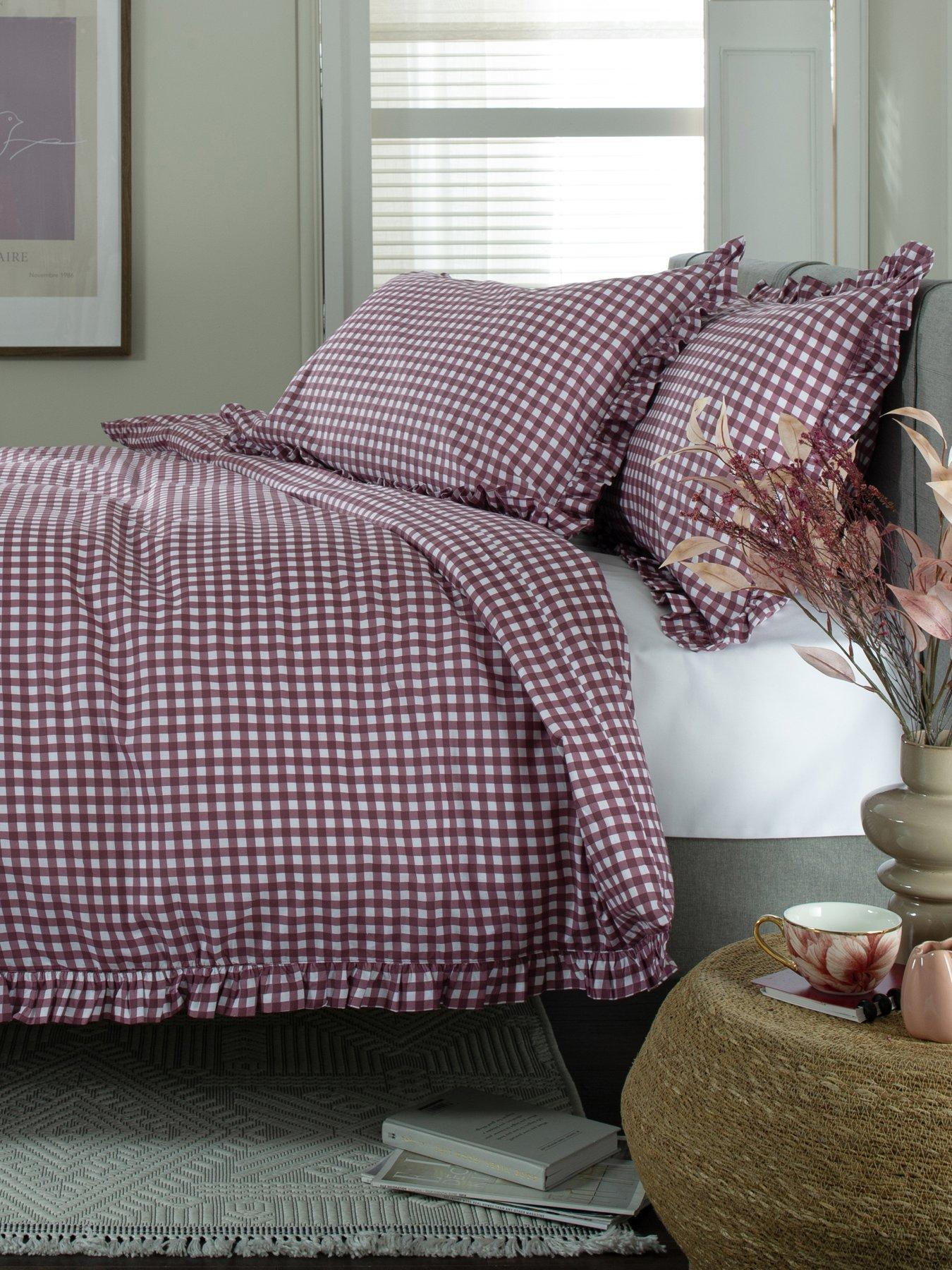 Image 4 of 5 of Deyongs TLC Gingham Frilled Duvet Set