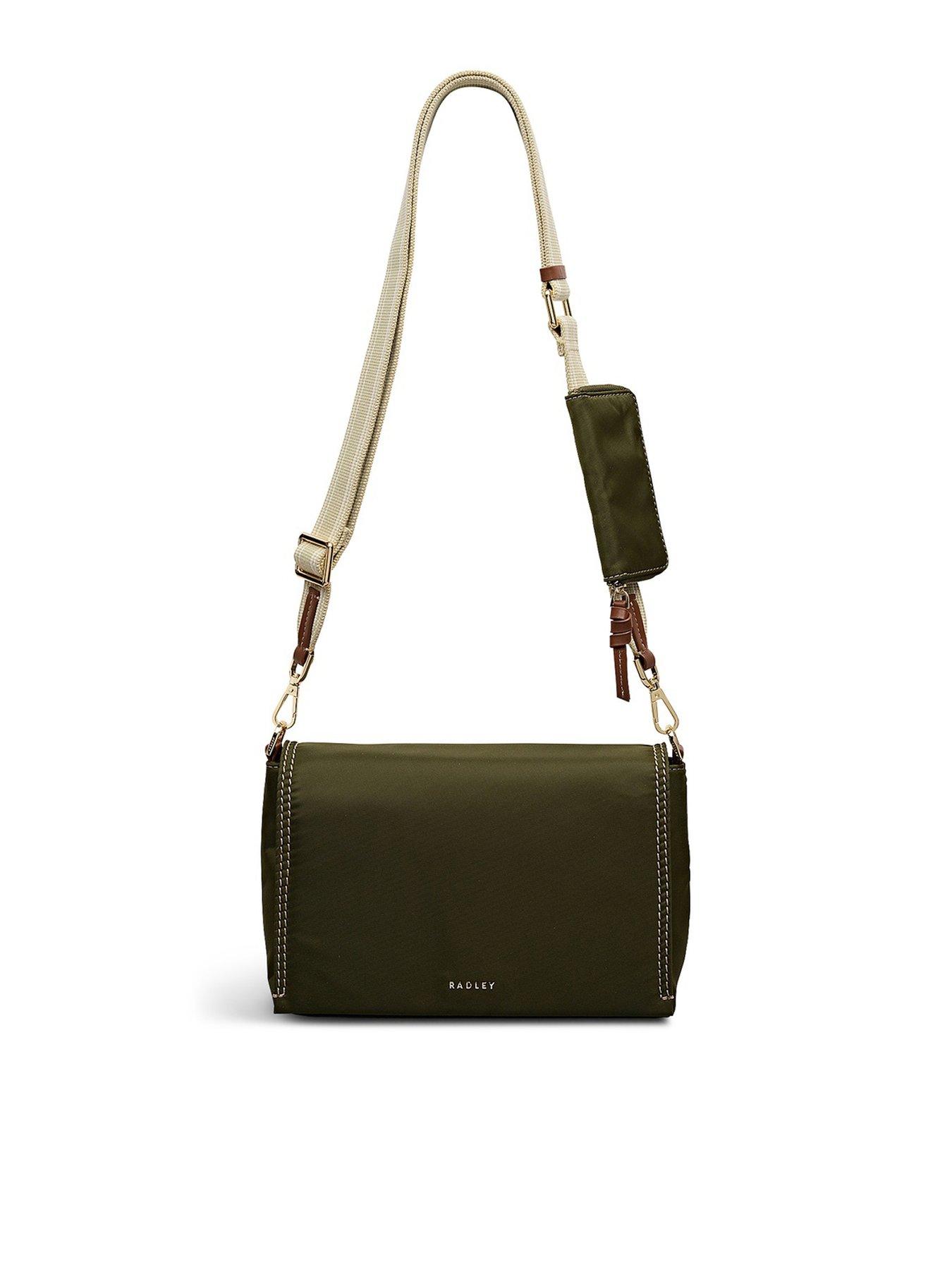 Radley Halley Row Medium Flapover Cross Body Olive Green