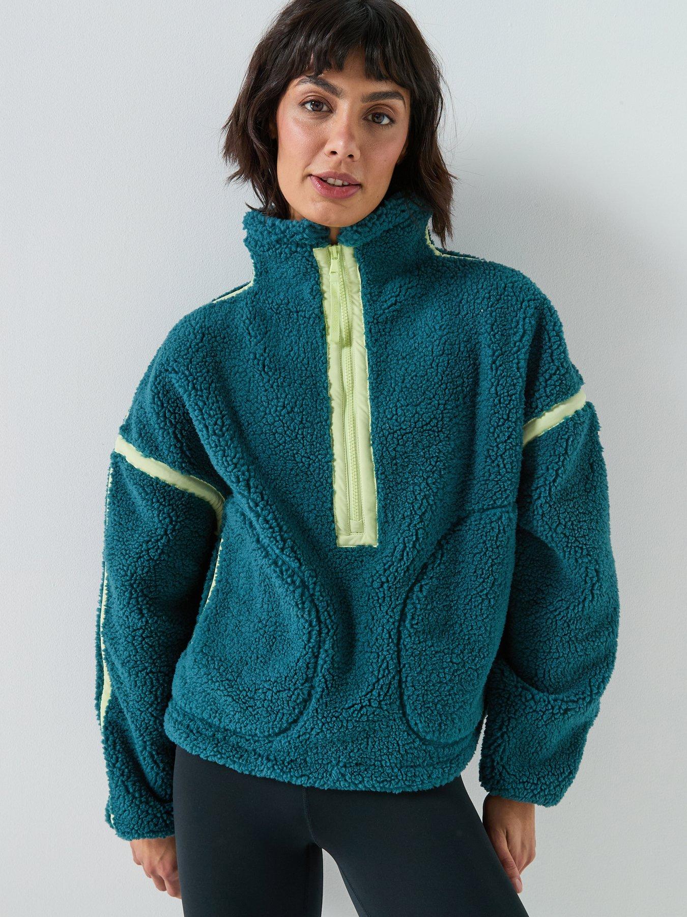 gym-coffee-womens-training-industry-fleece-half-zip-green