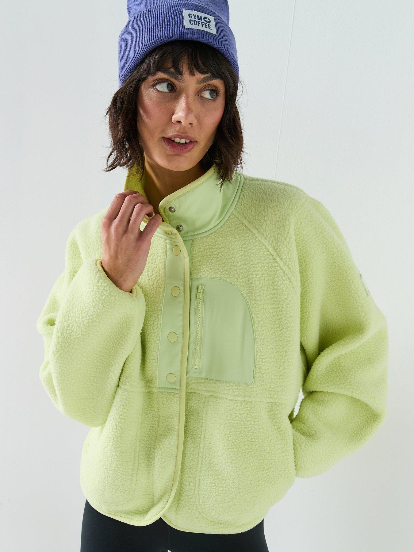 Image 1 of 6 of Gym + Coffee Womens Training Horizon Layer Up Full Snap - Green