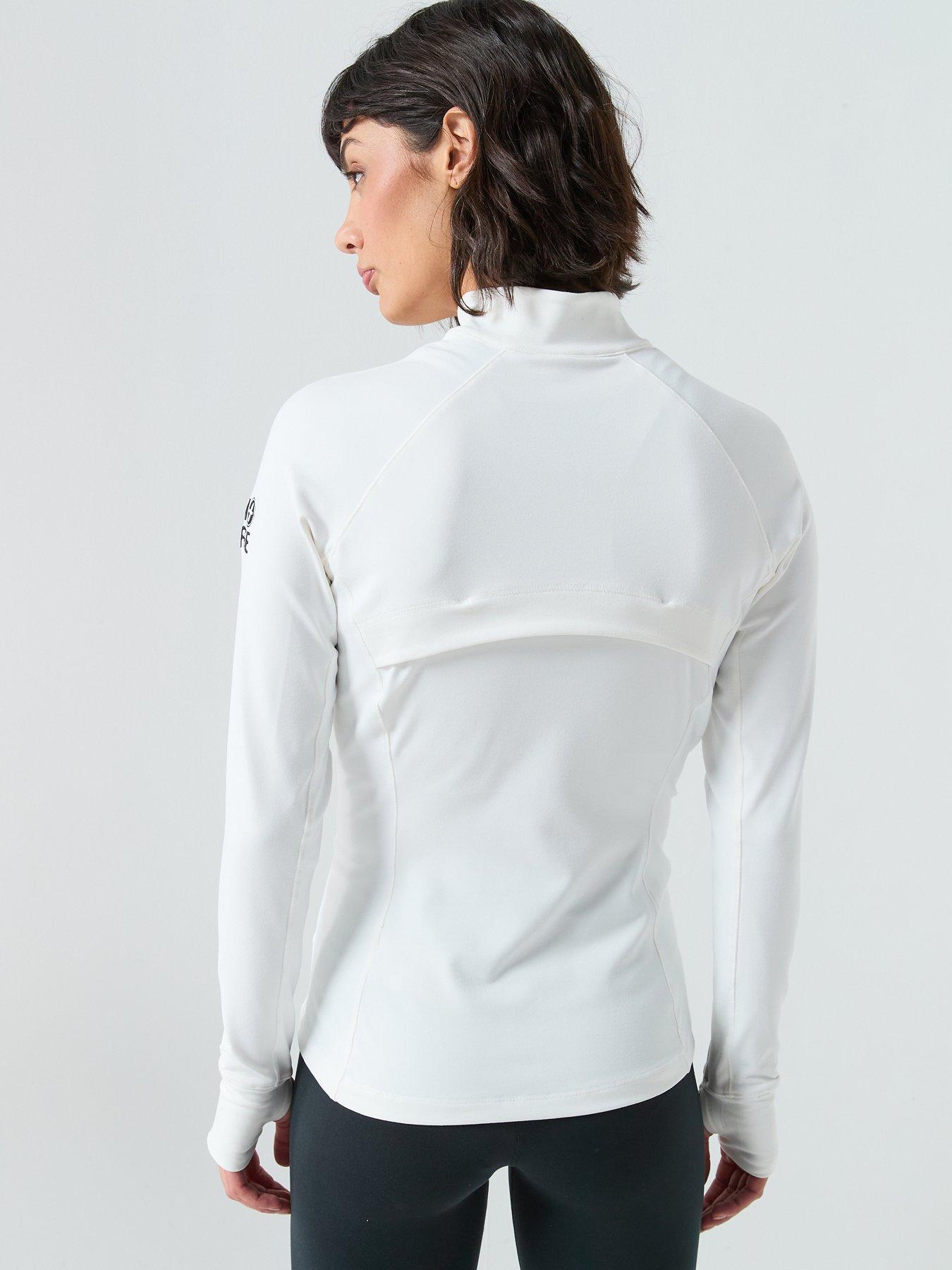  image of gym-coffee-womens-training-relentless-full-zip-white