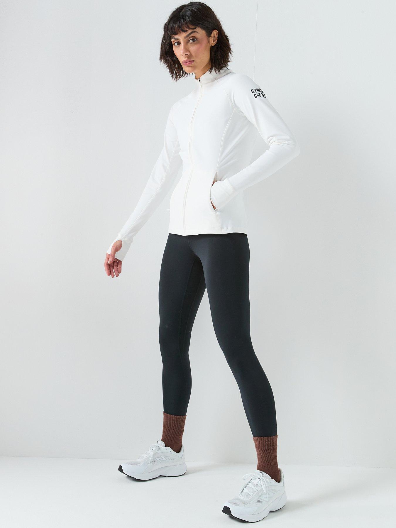  image of gym-coffee-womens-training-relentless-full-zip-white