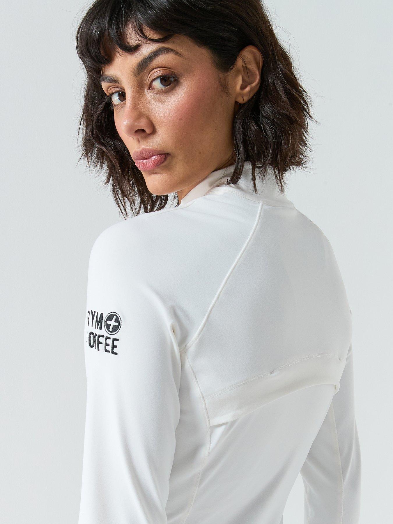  image of gym-coffee-womens-training-relentless-full-zip-white